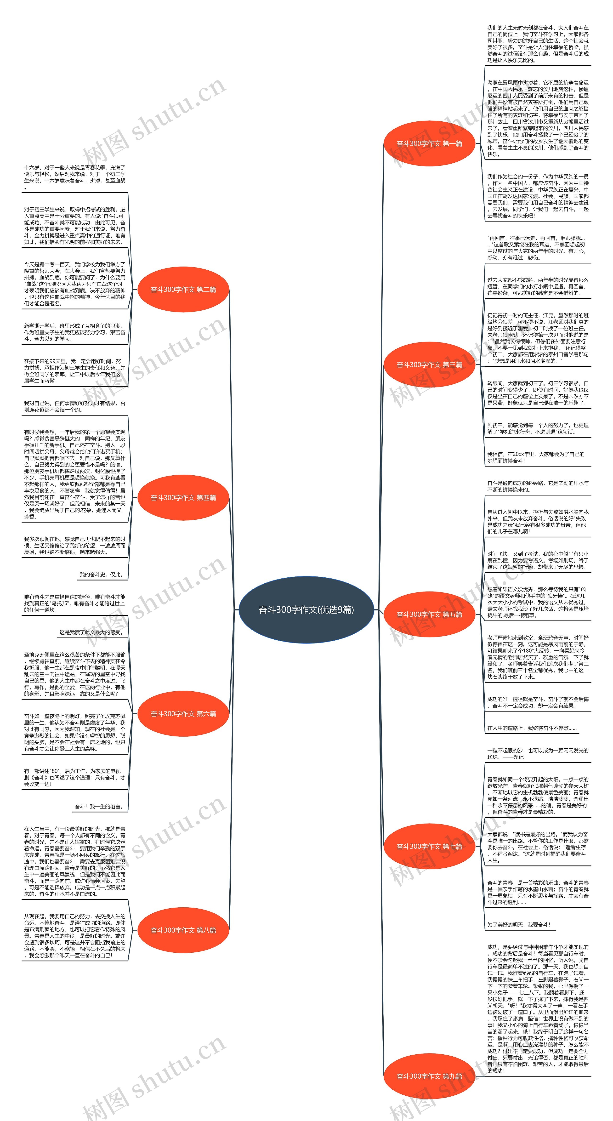 奋斗300字作文(优选9篇)思维导图