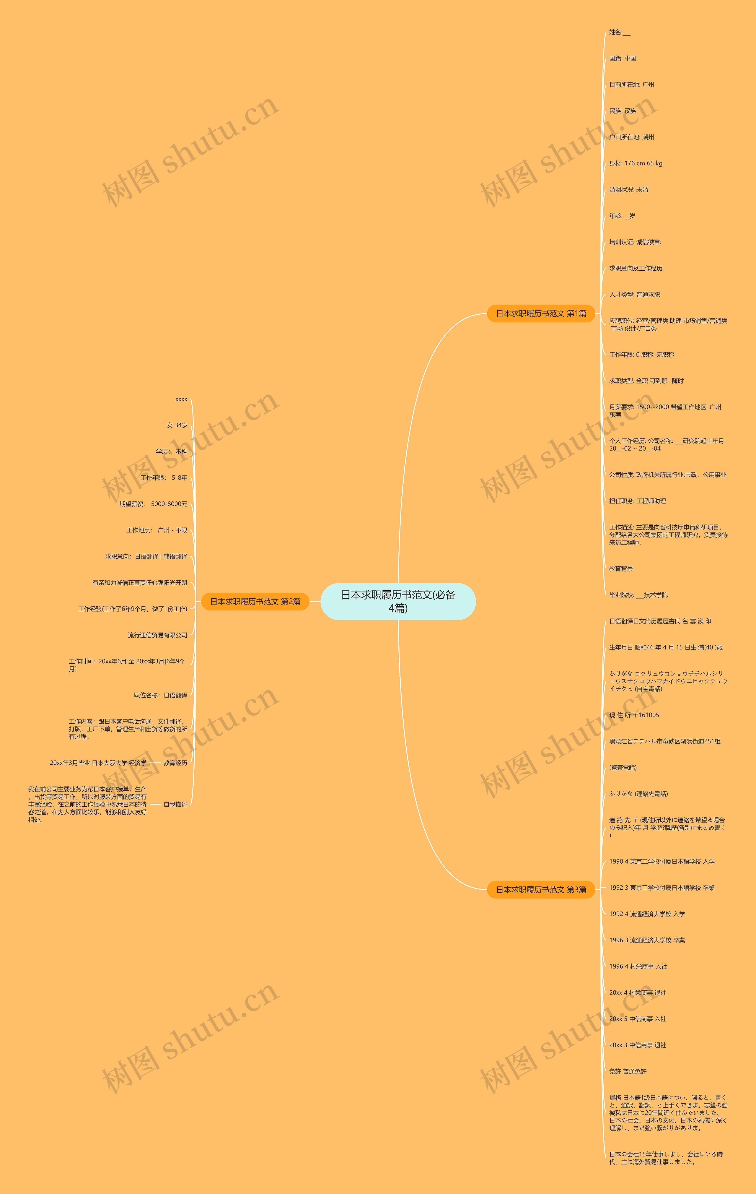 日本求职履历书范文(必备4篇)思维导图