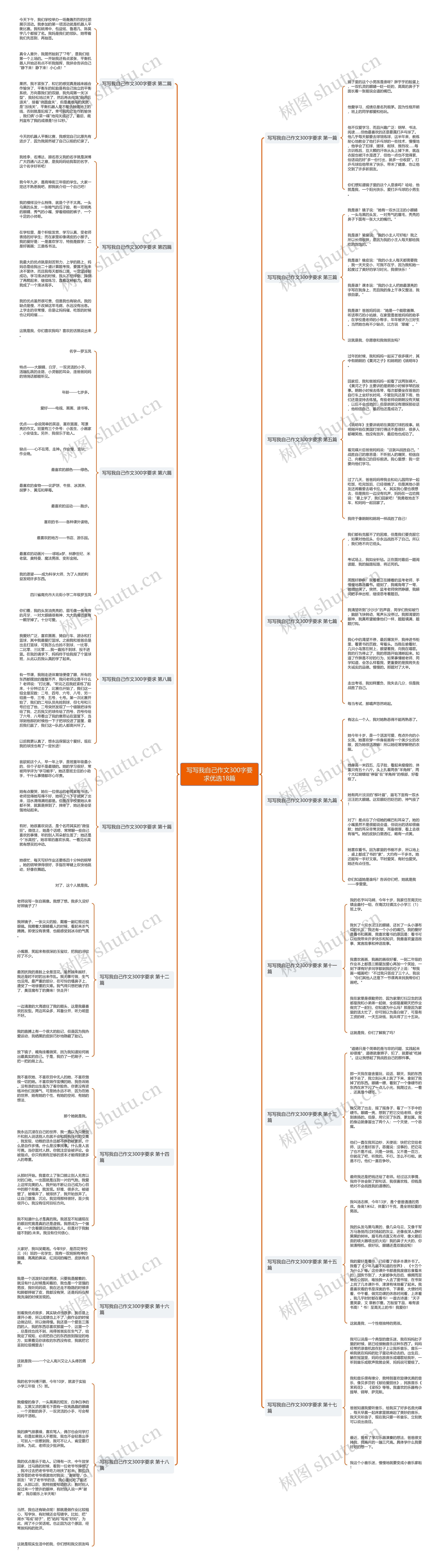 写写我自己作文300字要求优选18篇思维导图