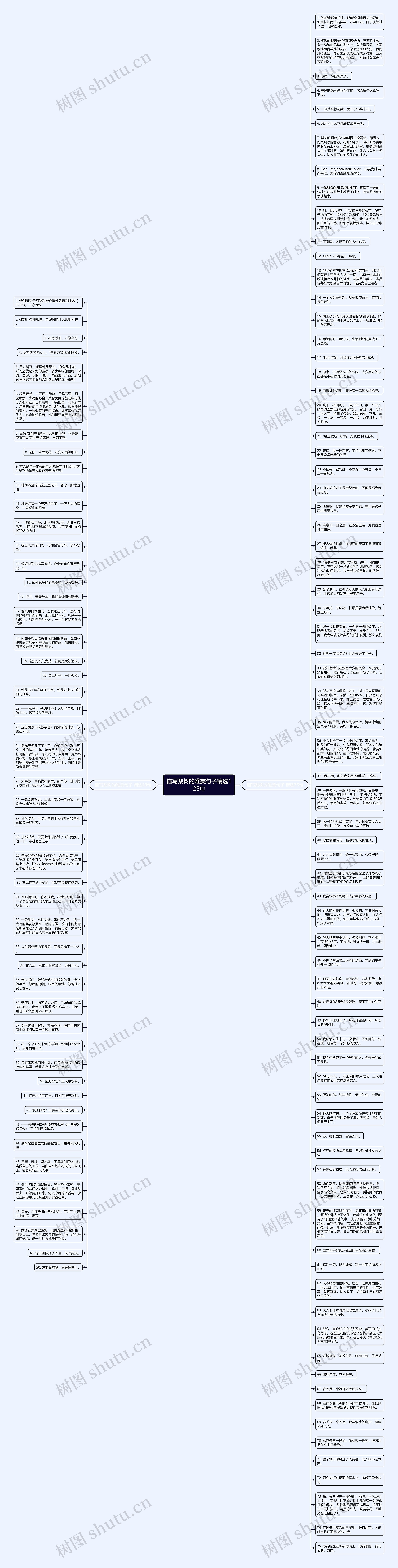 描写梨树的唯美句子精选125句思维导图