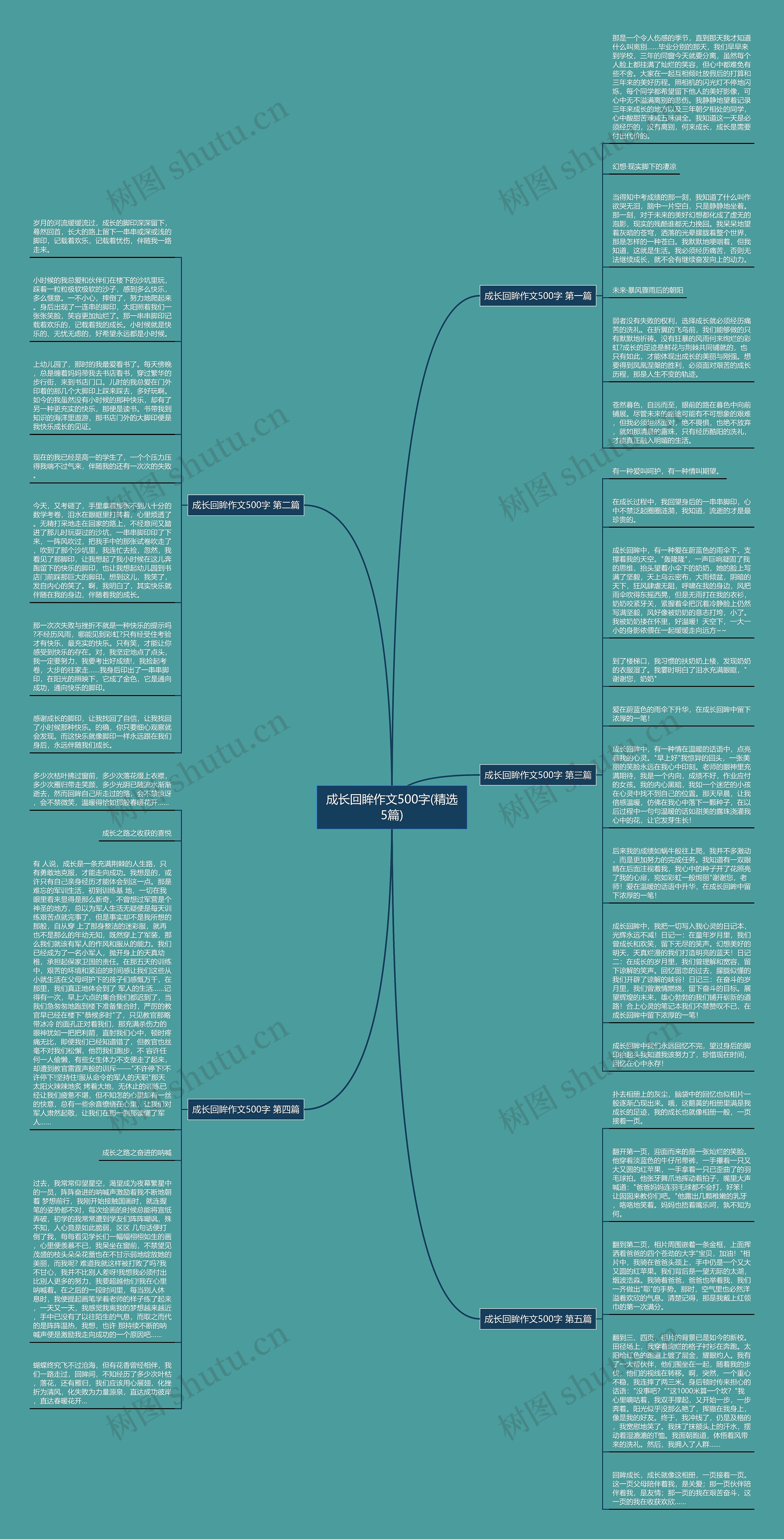 成长回眸作文500字(精选5篇)思维导图