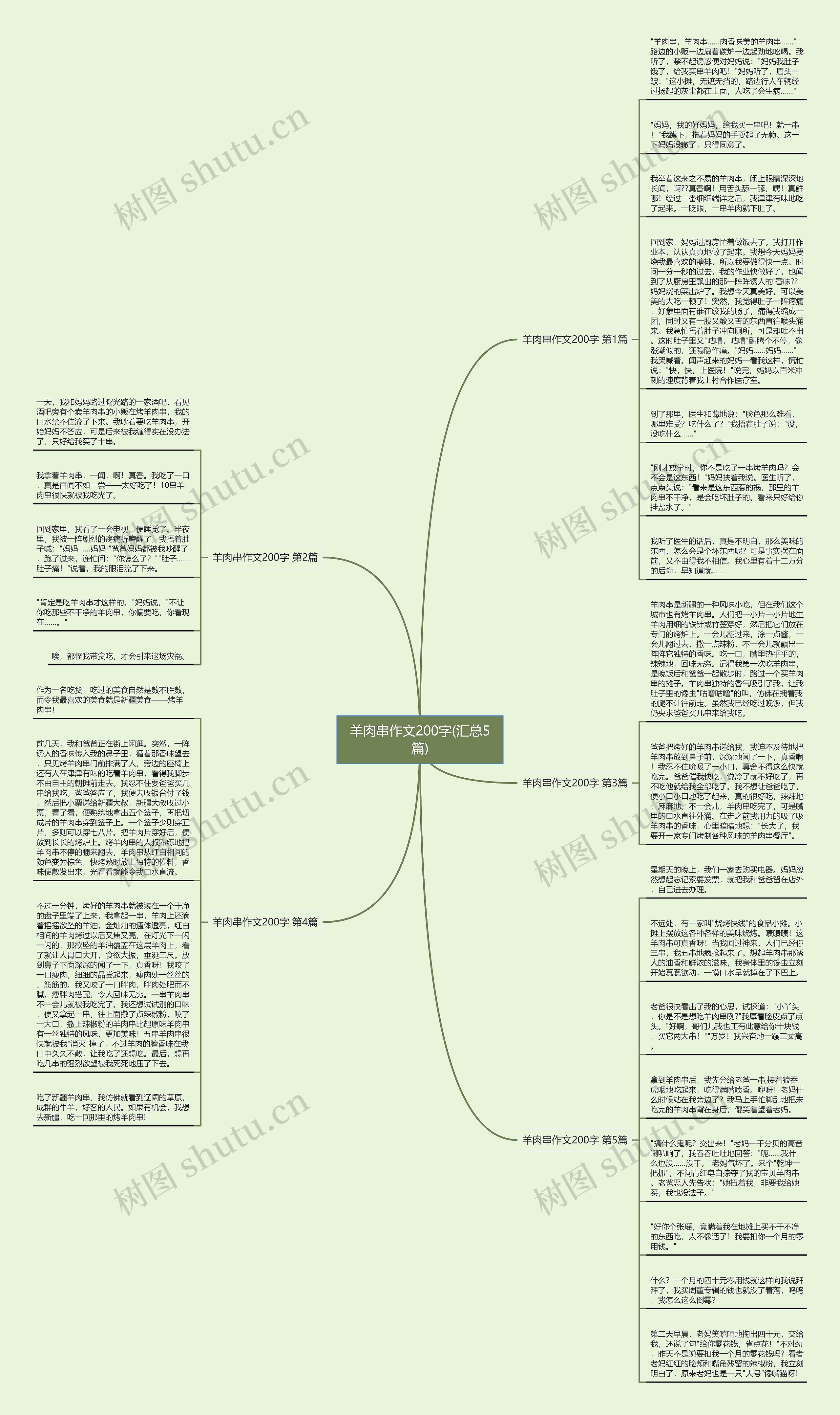 羊肉串作文200字(汇总5篇)思维导图
