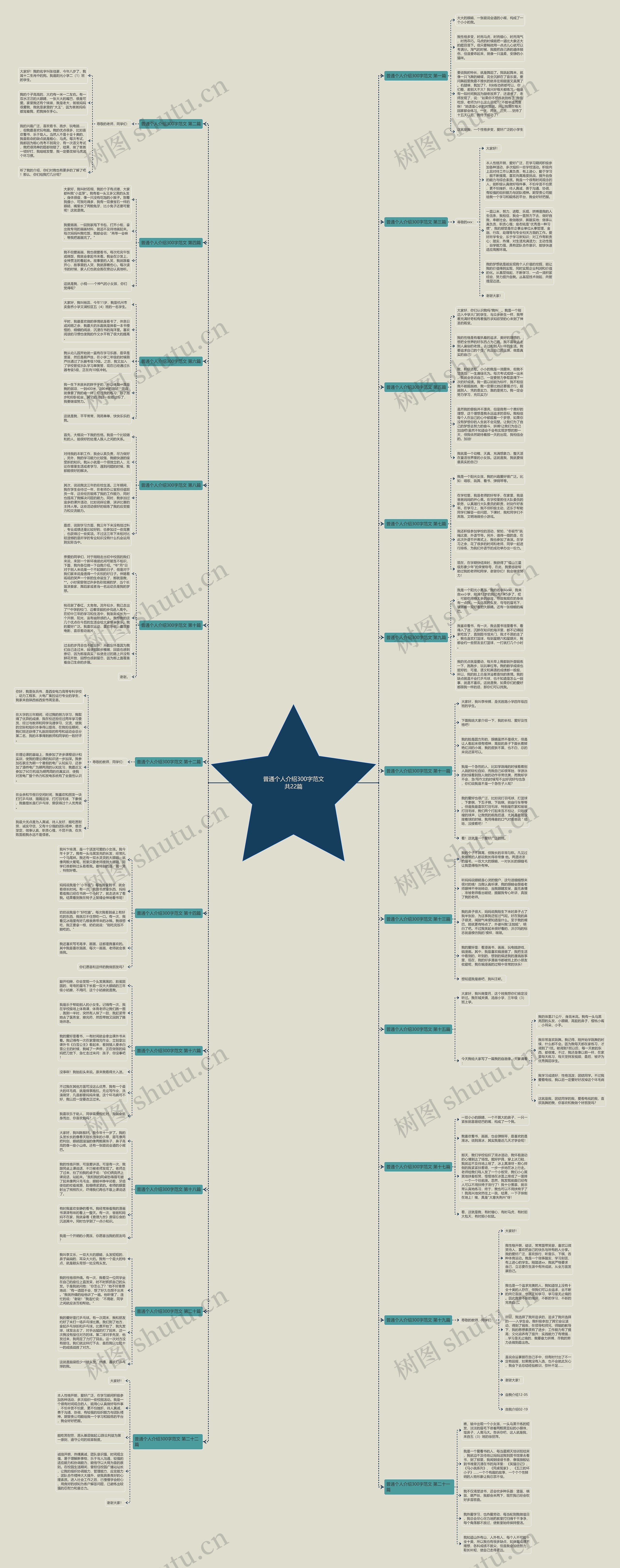 普通个人介绍300字范文共22篇思维导图