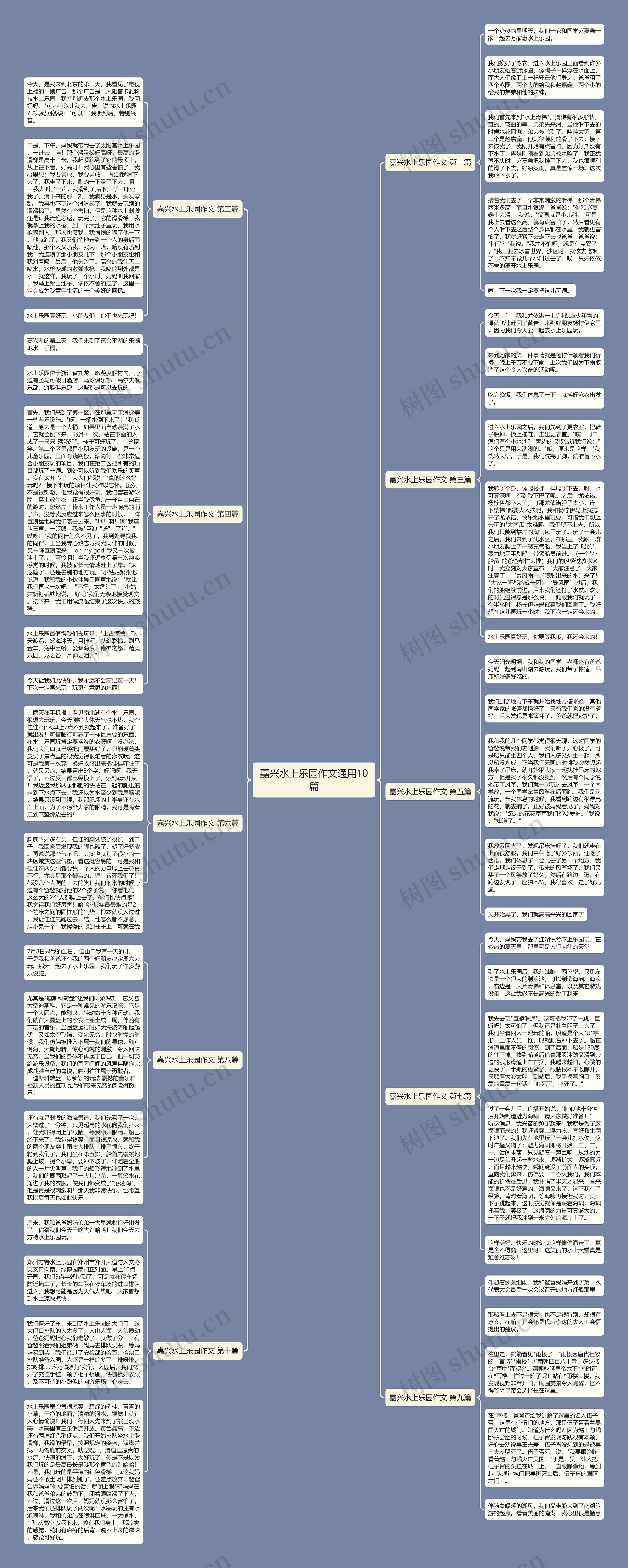 嘉兴水上乐园作文通用10篇思维导图