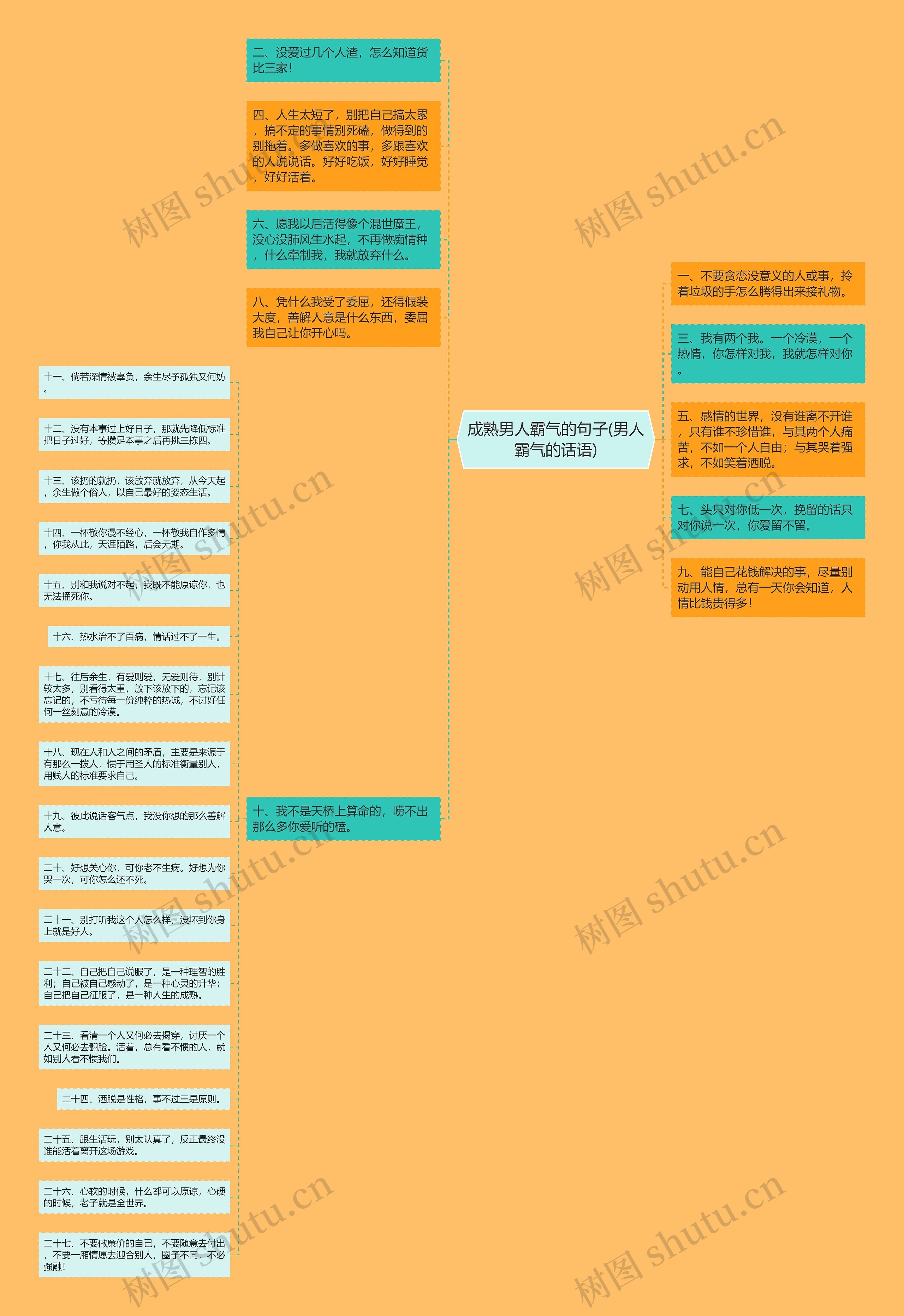 成熟男人霸气的句子(男人霸气的话语)思维导图