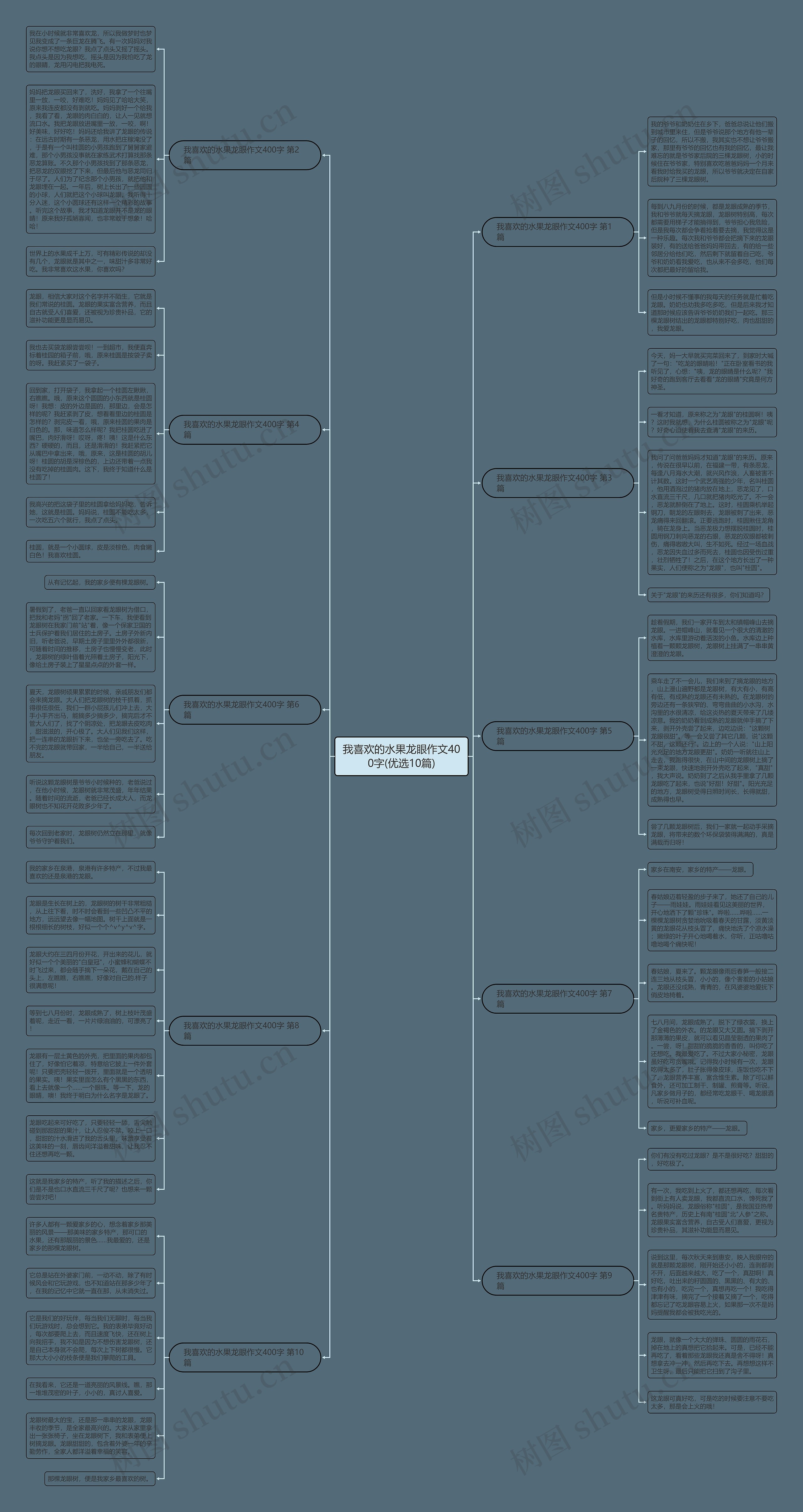 我喜欢的水果龙眼作文400字(优选10篇)思维导图