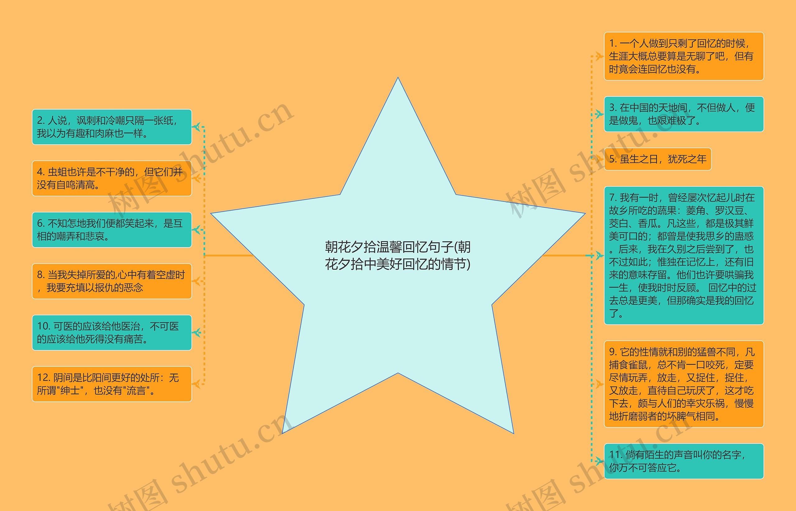 朝花夕拾温馨回忆句子(朝花夕拾中美好回忆的情节)思维导图