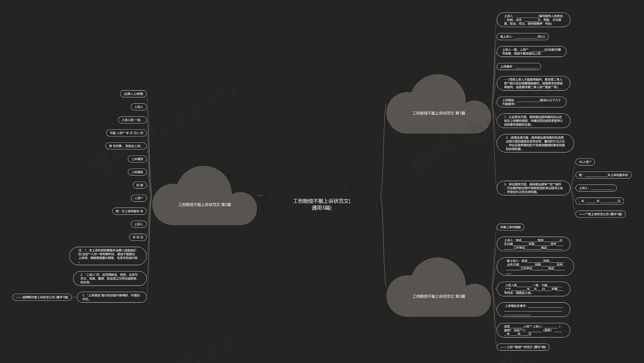 工伤赔偿不服上诉状范文(通用3篇)思维导图
