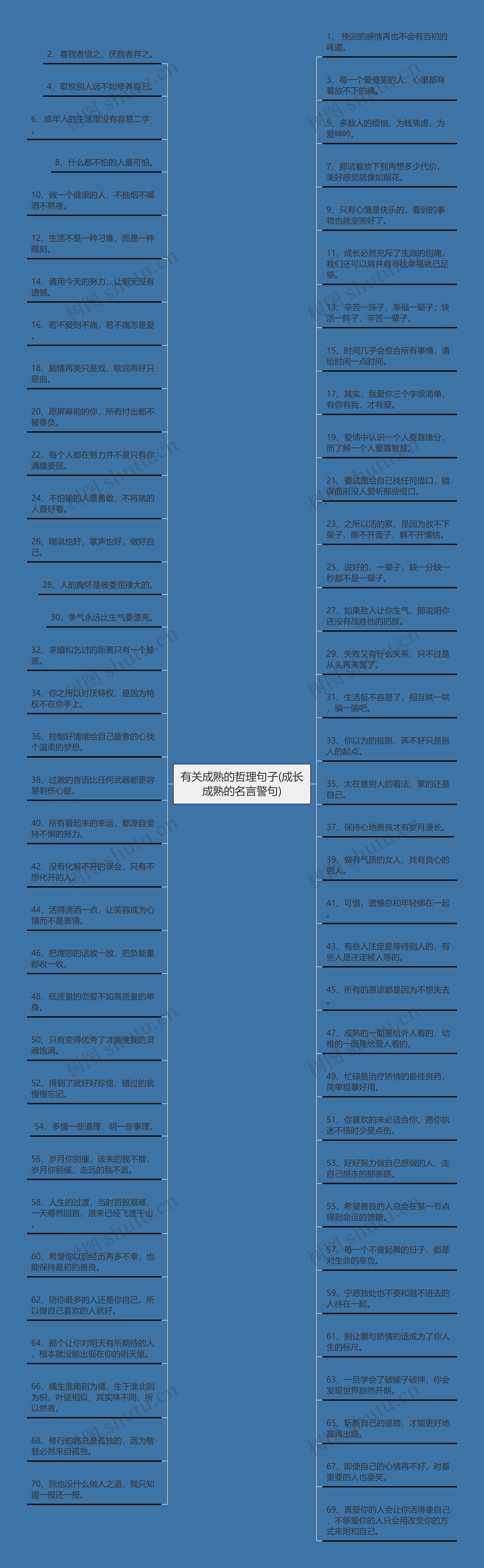 有关成熟的哲理句子(成长成熟的名言警句)思维导图