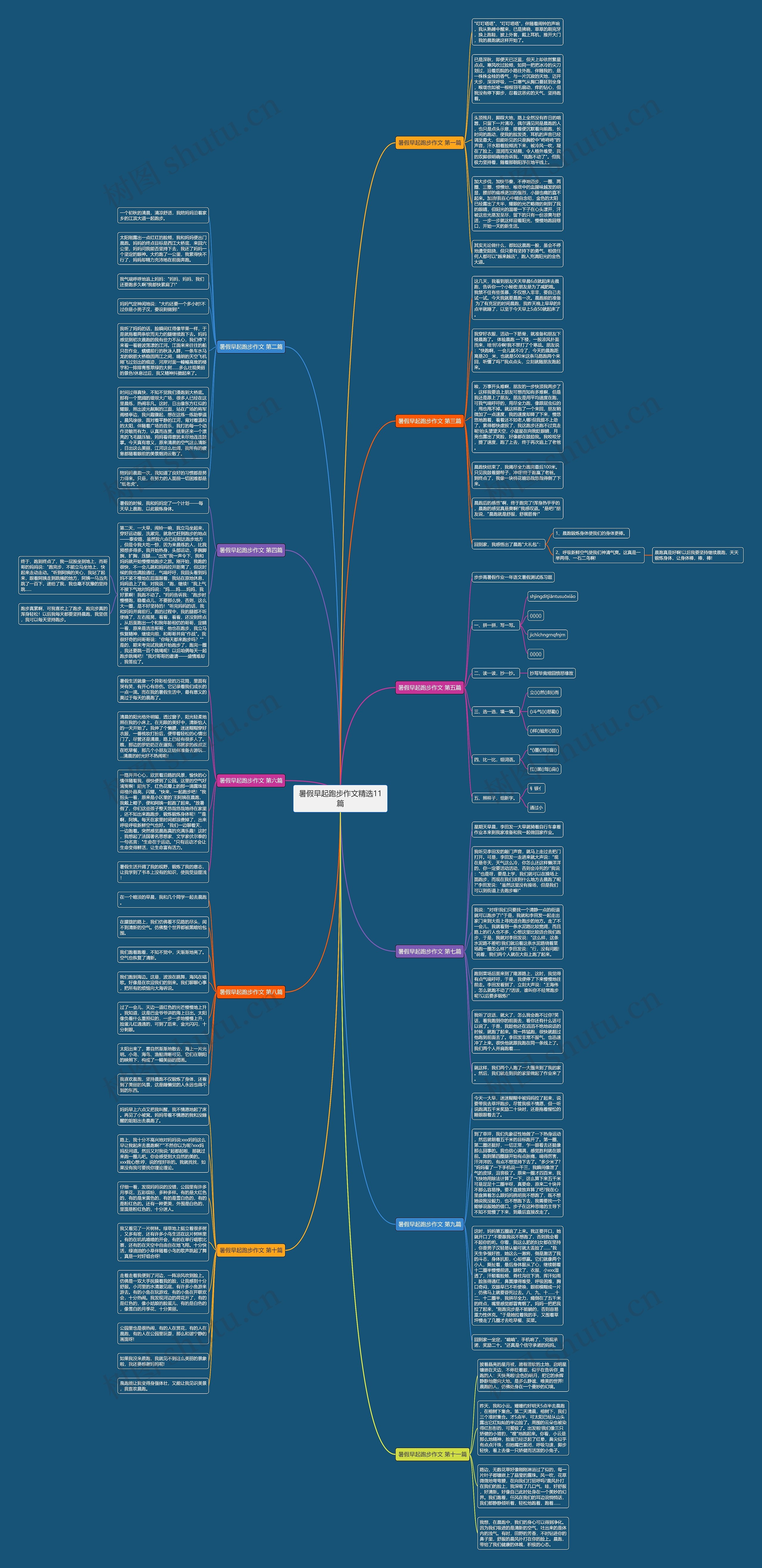 暑假早起跑步作文精选11篇思维导图