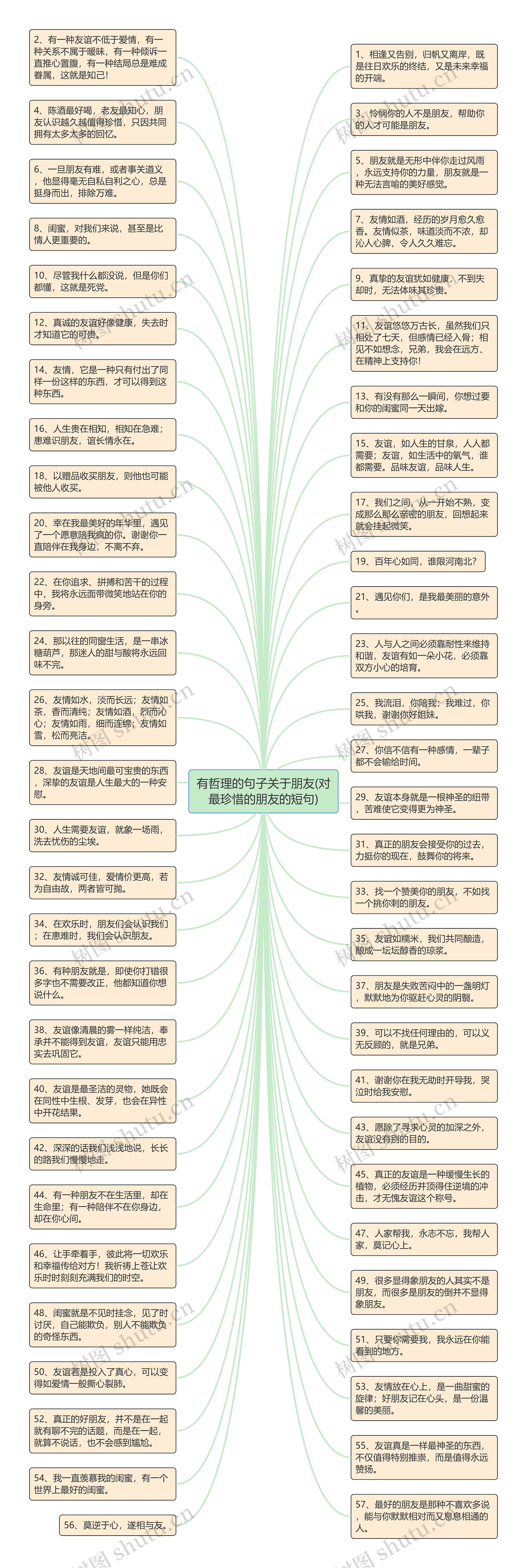 有哲理的句子关于朋友(对最珍惜的朋友的短句)思维导图