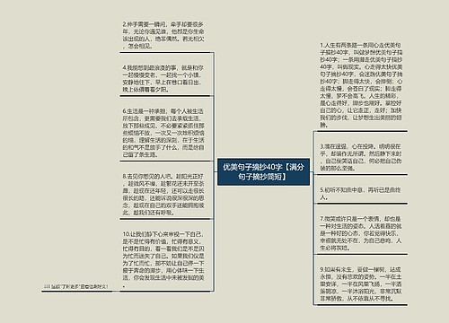 优美句子摘抄40字【满分句子摘抄简短】