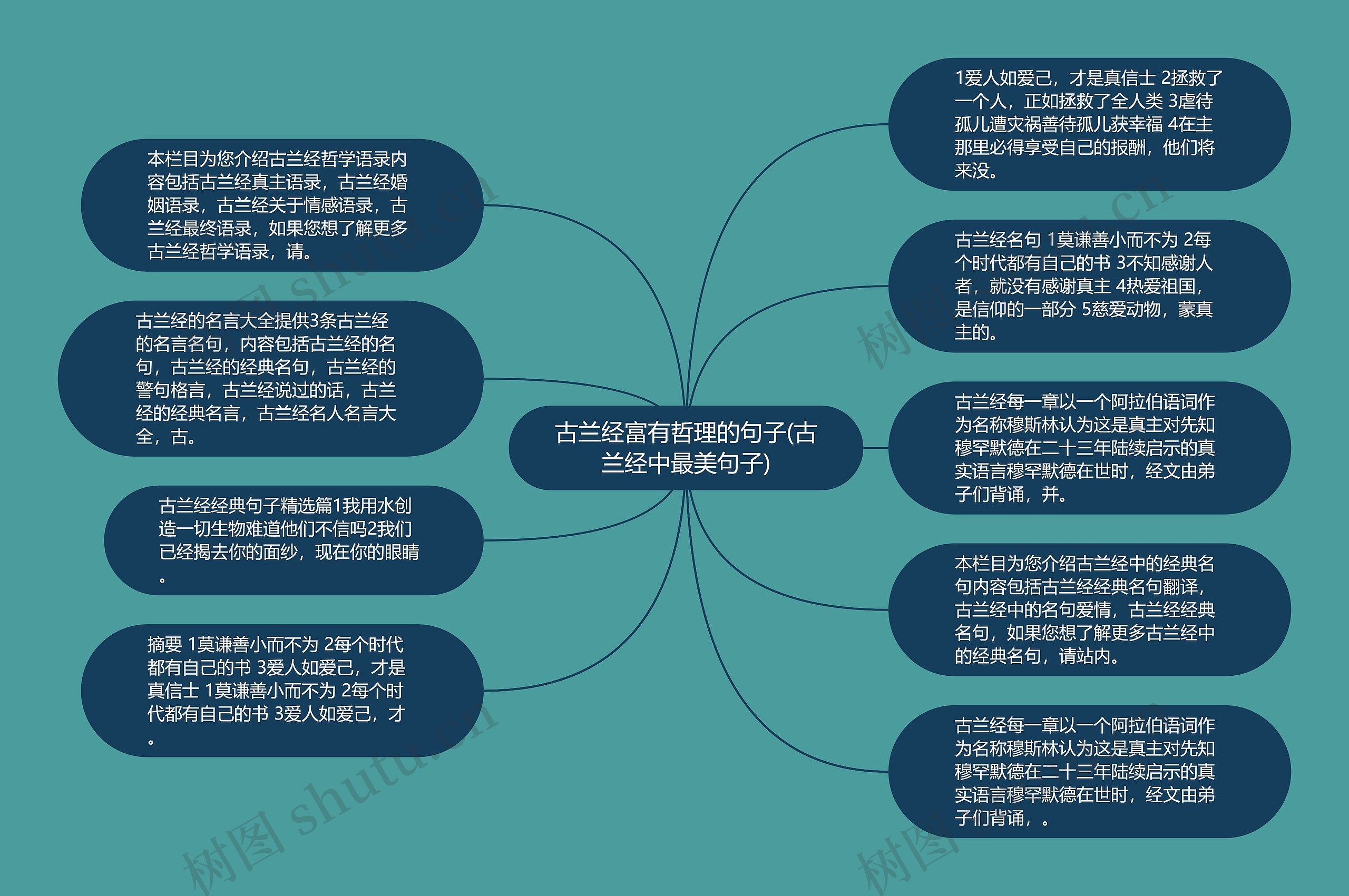 古兰经富有哲理的句子(古兰经中最美句子)思维导图