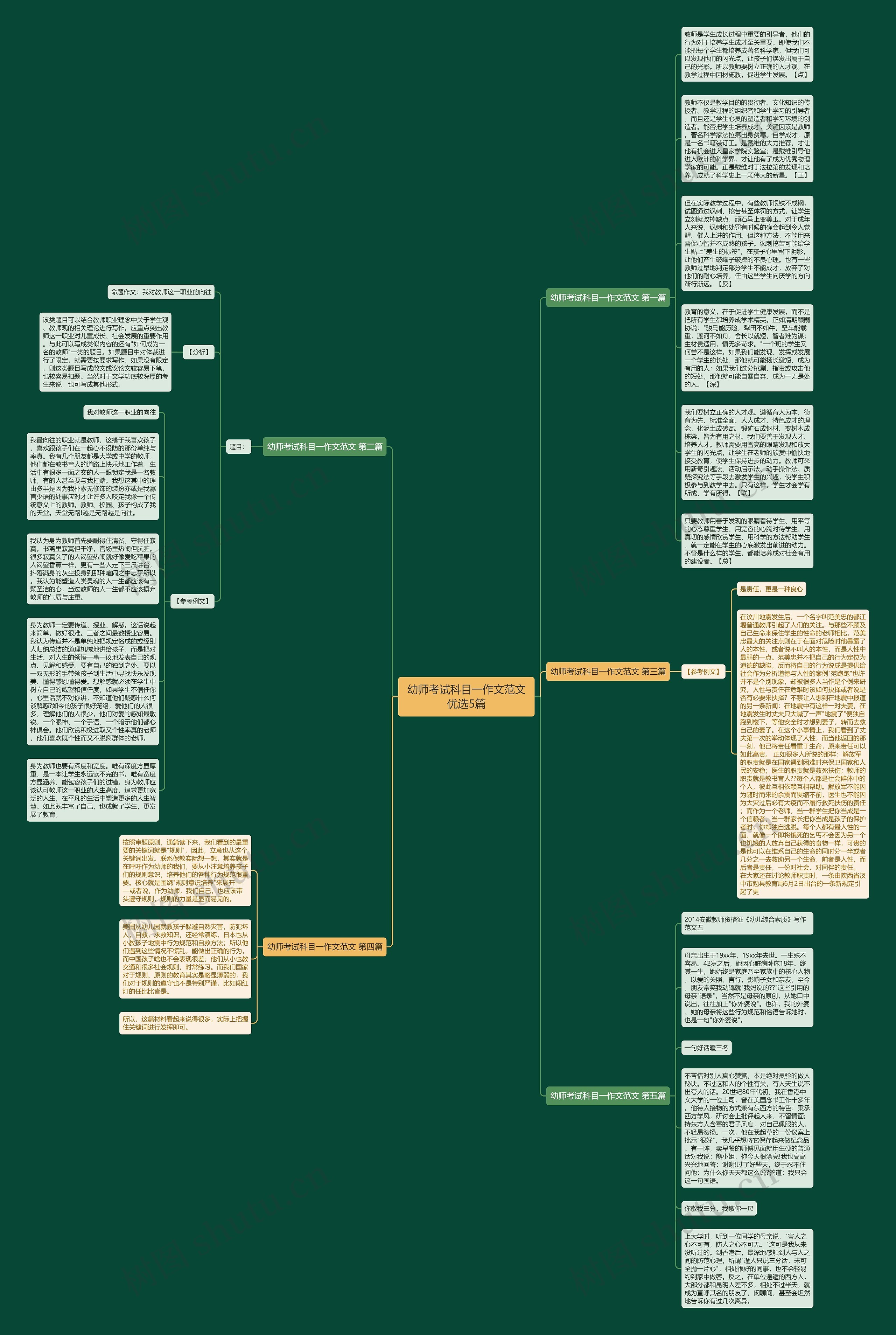 幼师考试科目一作文范文优选5篇思维导图