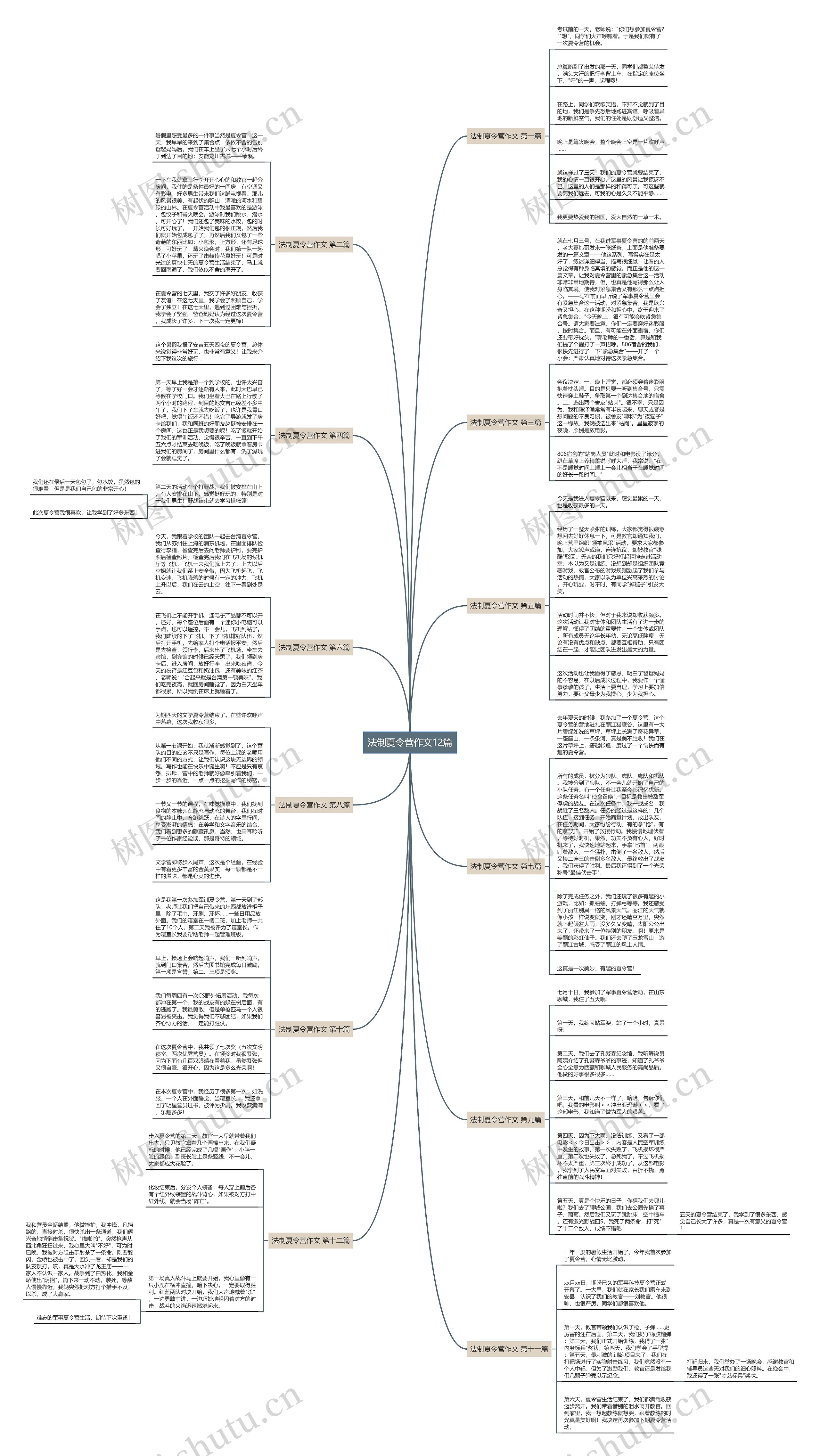 法制夏令营作文12篇思维导图