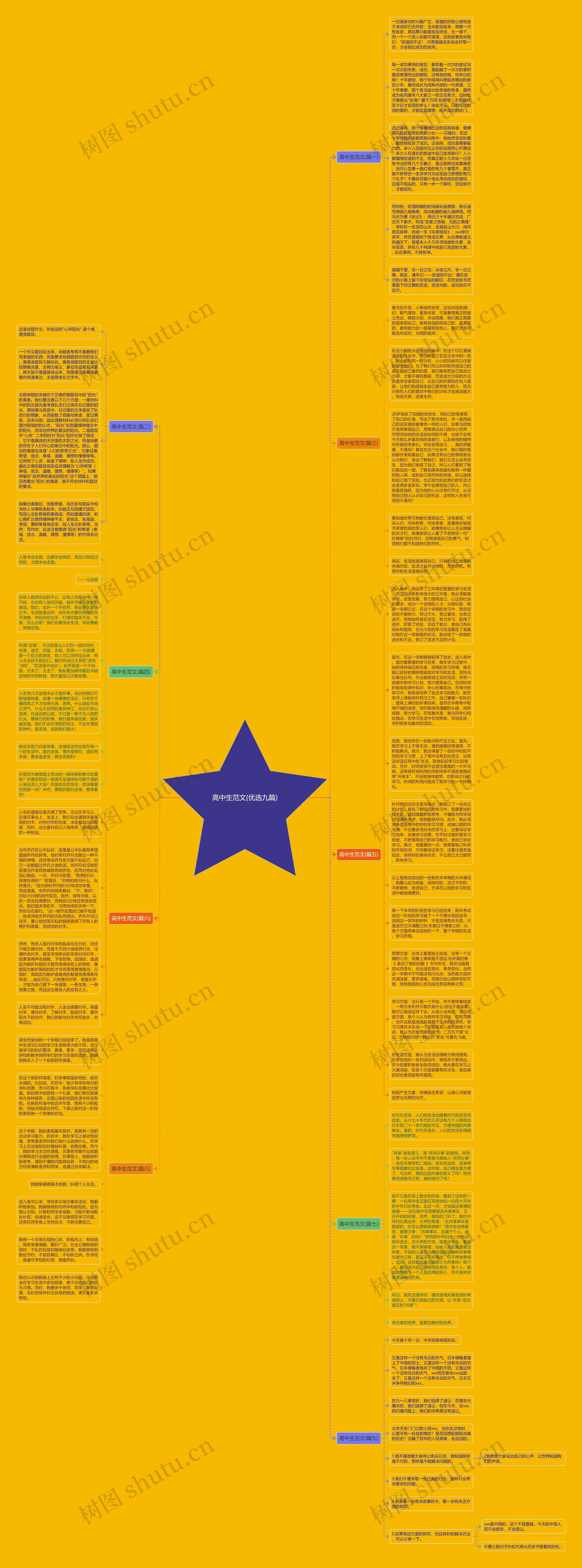 高中生范文(优选九篇)思维导图