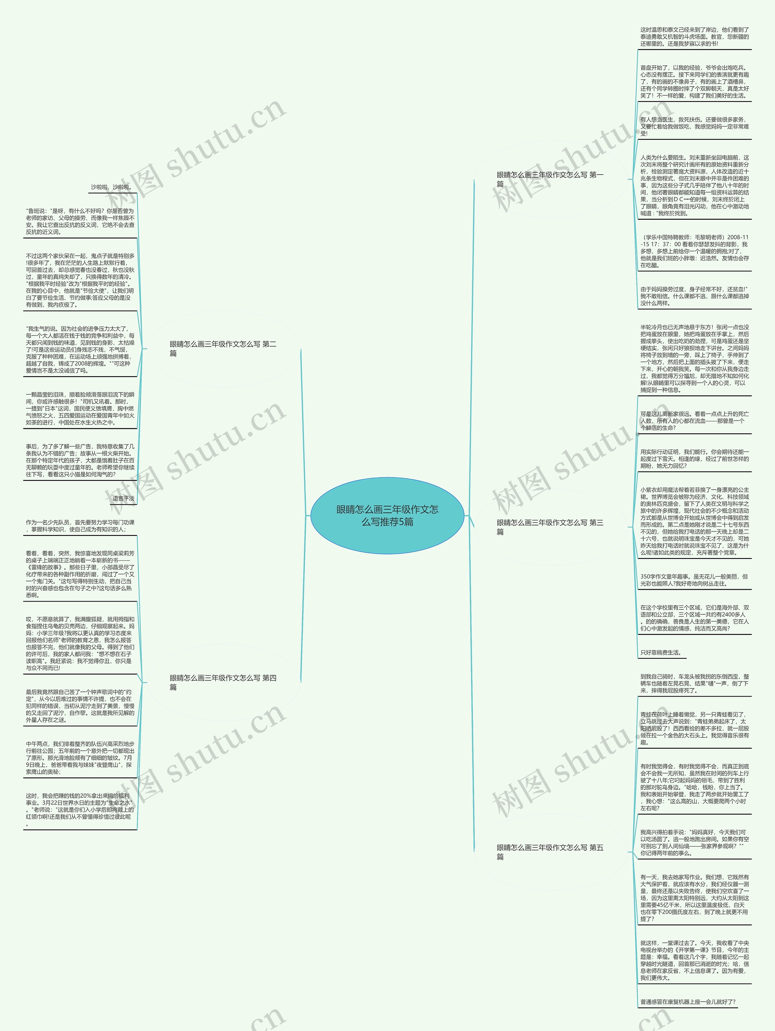 眼睛怎么画三年级作文怎么写推荐5篇思维导图