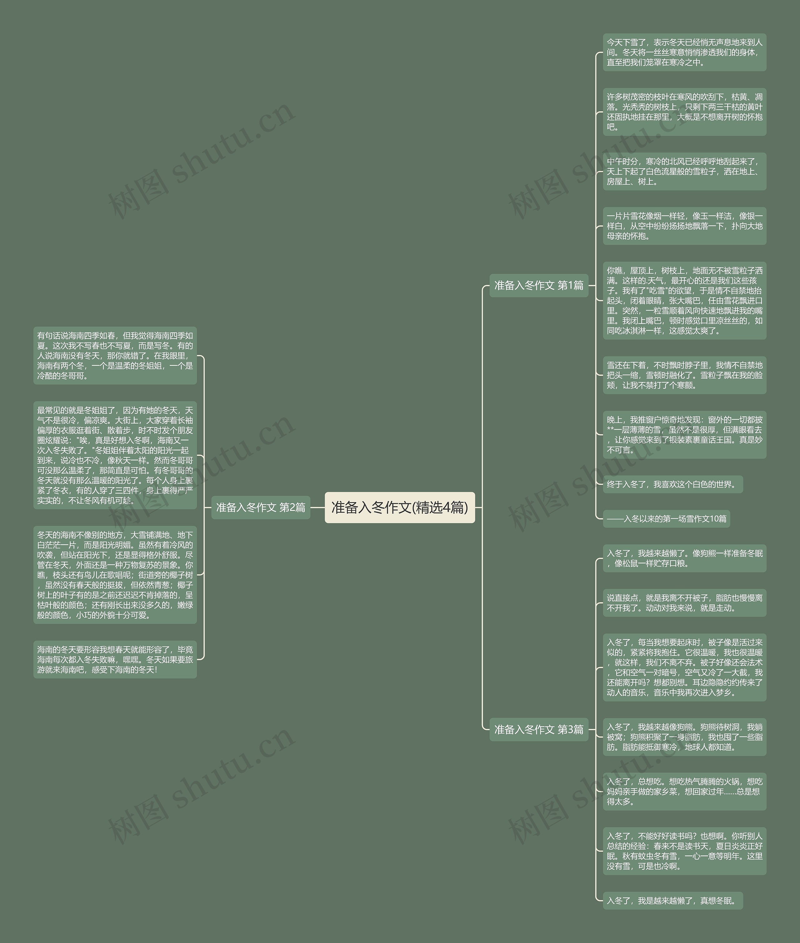 准备入冬作文(精选4篇)思维导图