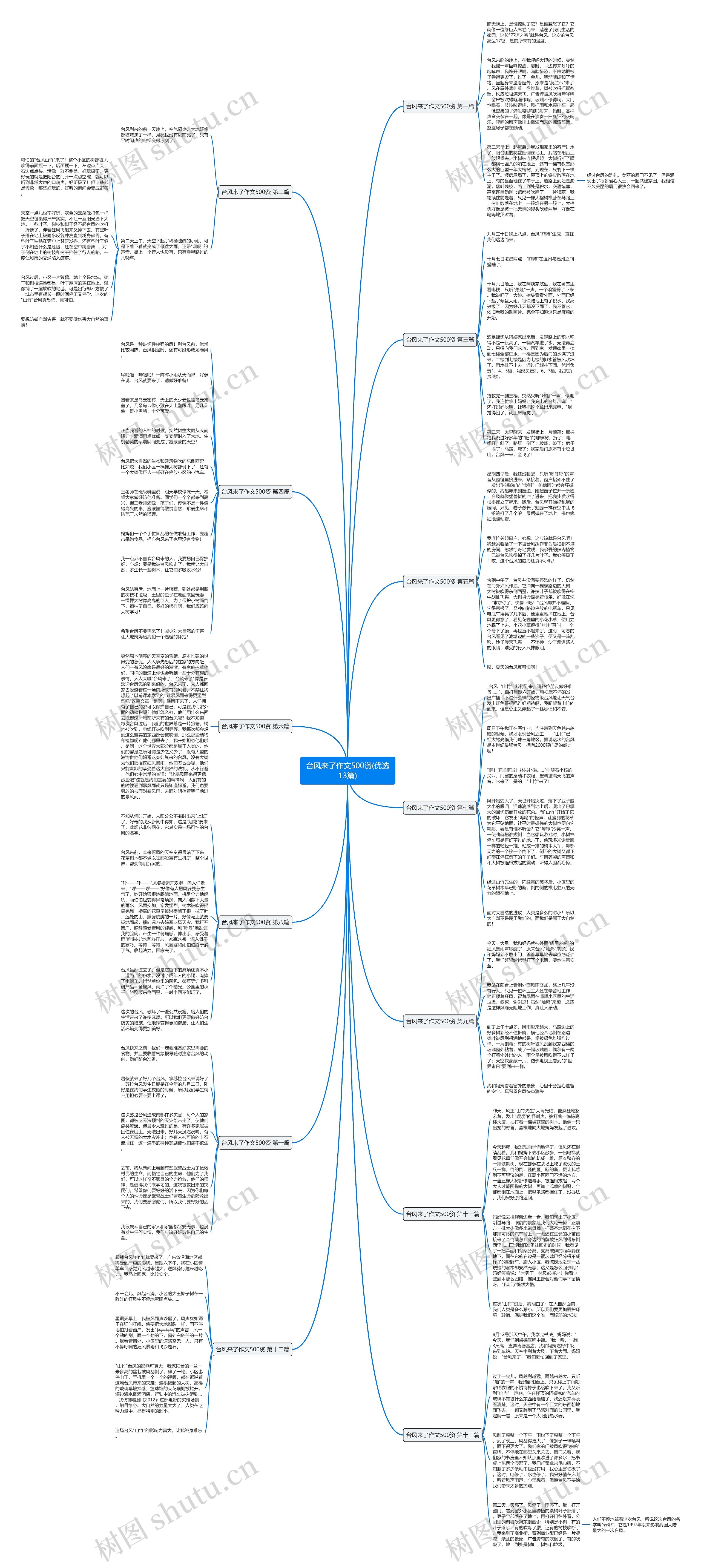 台风来了作文500资(优选13篇)思维导图