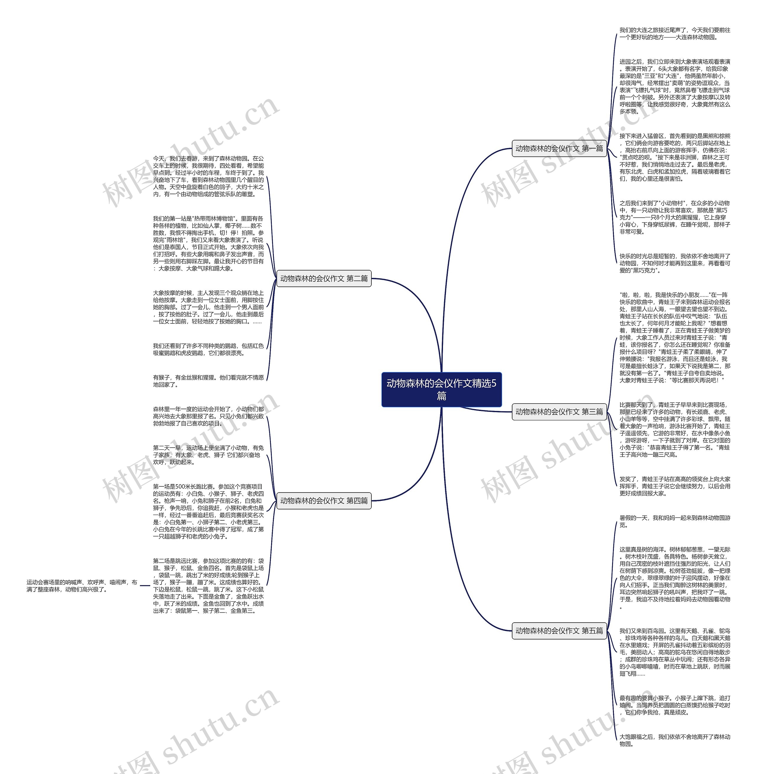 动物森林的会仪作文精选5篇思维导图
