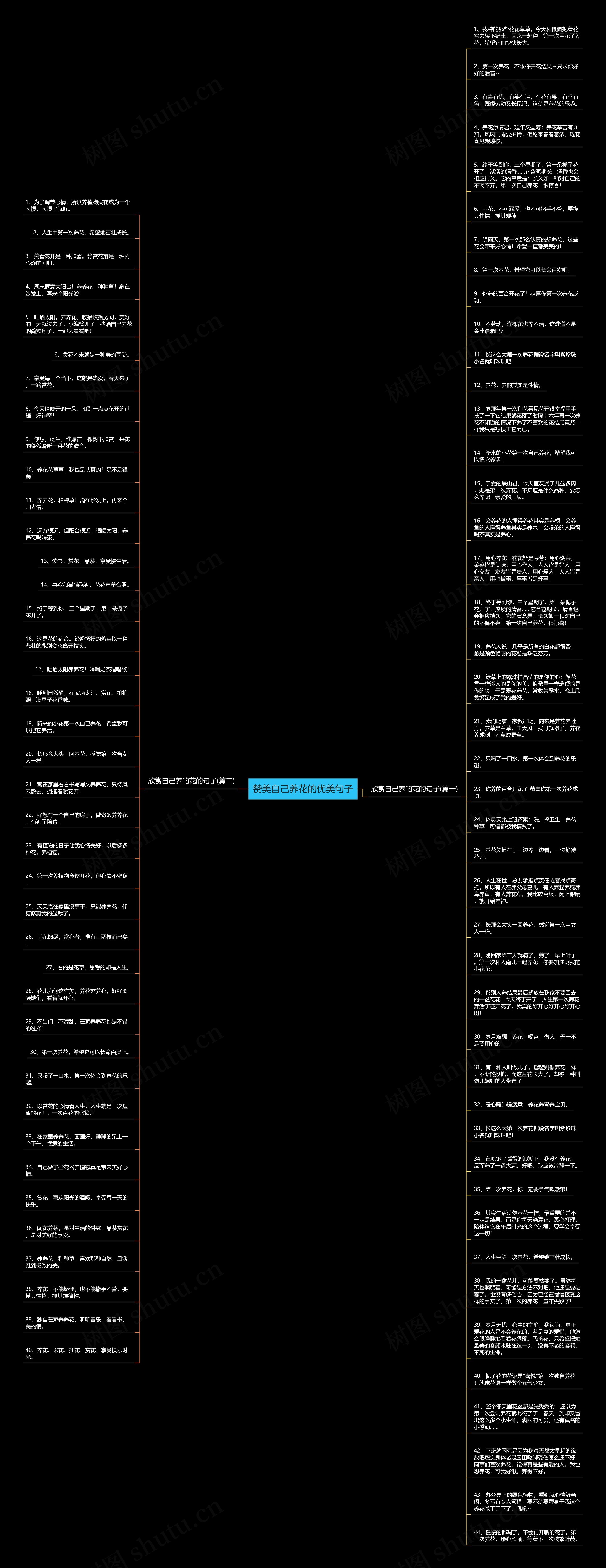 赞美自己养花的优美句子思维导图