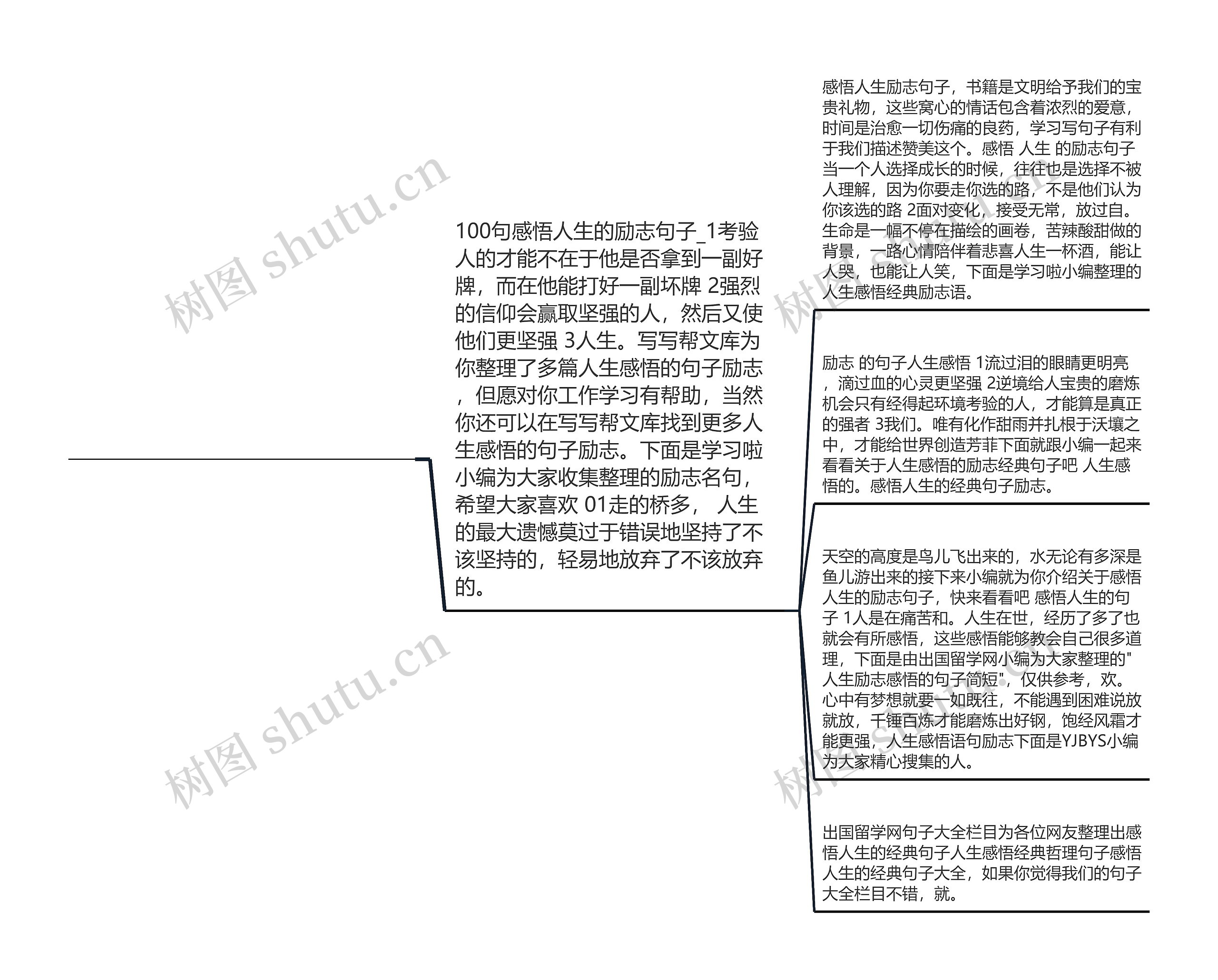 人生感悟的句子励志(精美句子 励志 经典)思维导图