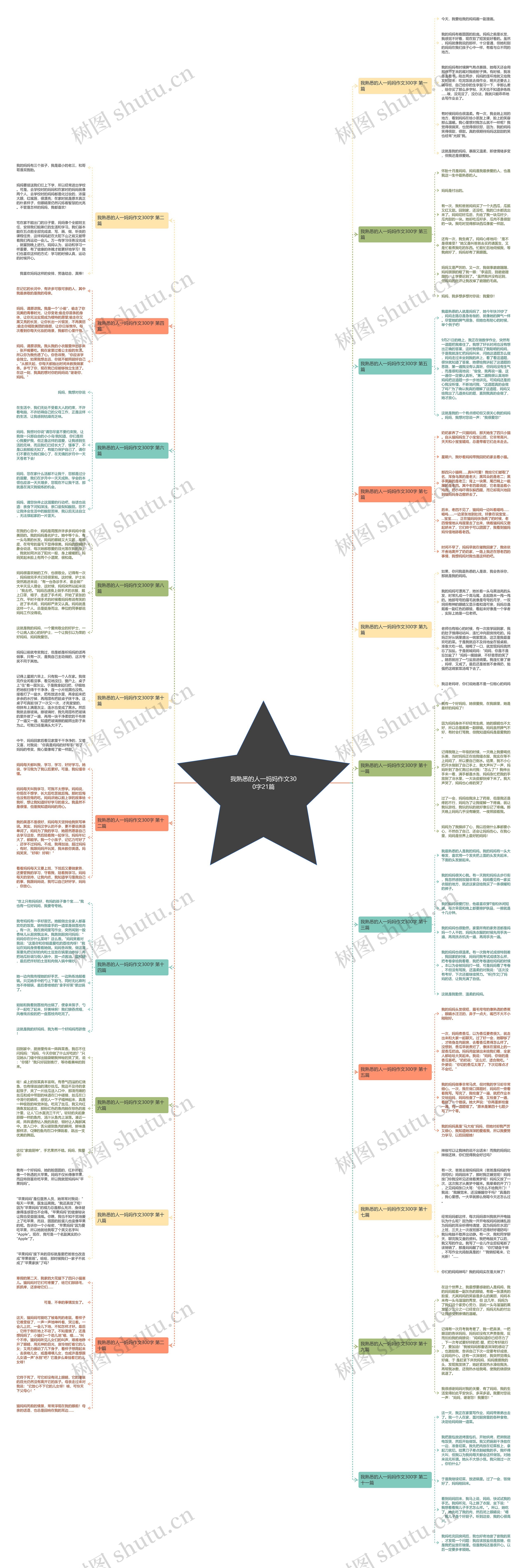 我熟悉的人一妈妈作文300字21篇思维导图