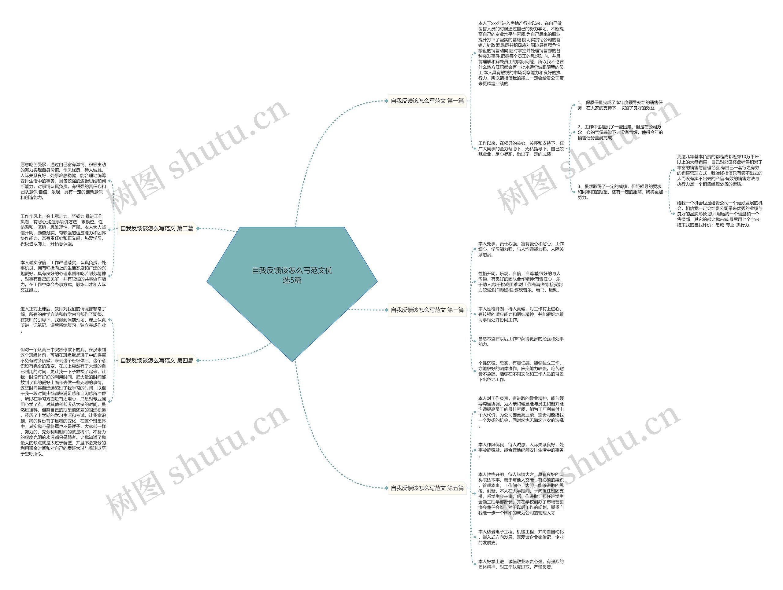 自我反馈该怎么写范文优选5篇思维导图