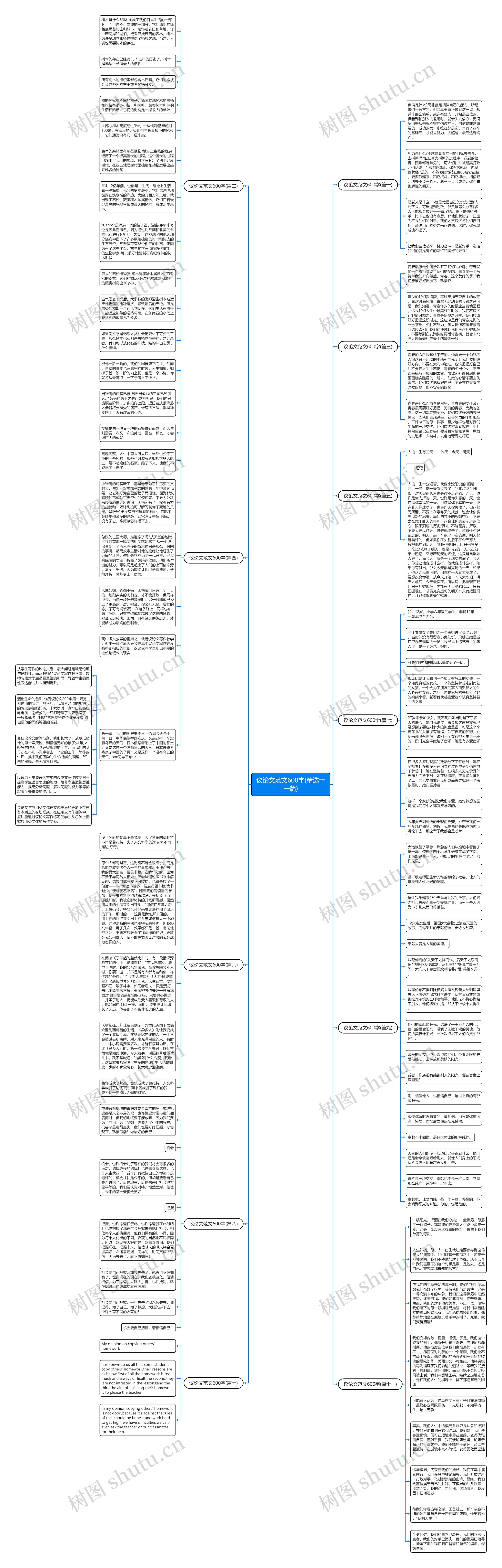 议论文范文600字(精选十一篇)思维导图