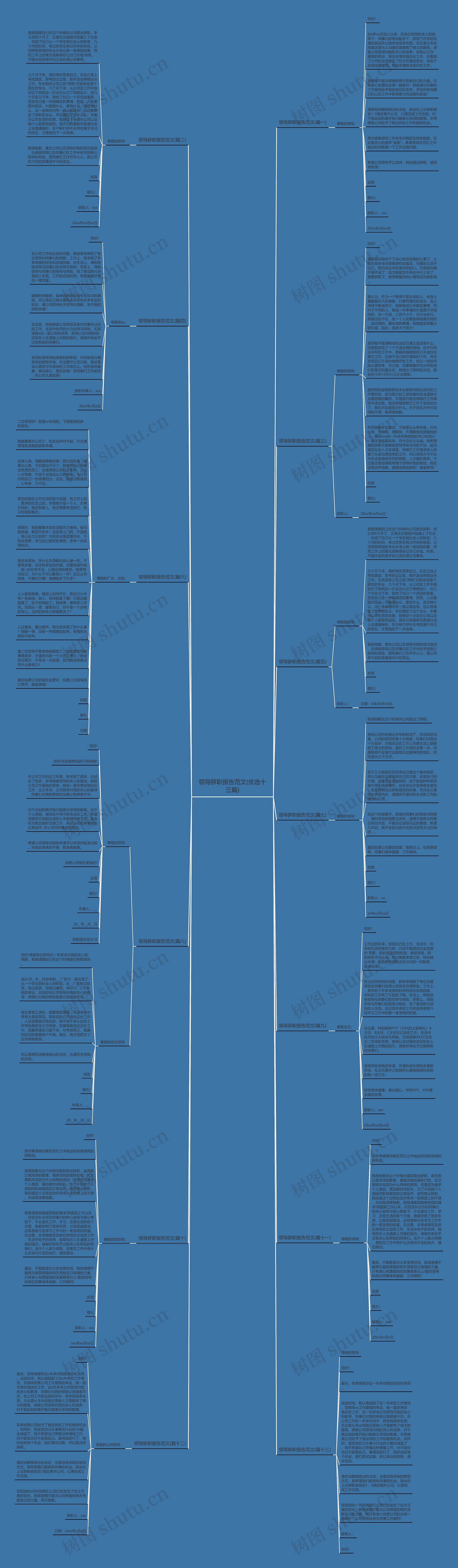 领导辞职报告范文(优选十三篇)思维导图