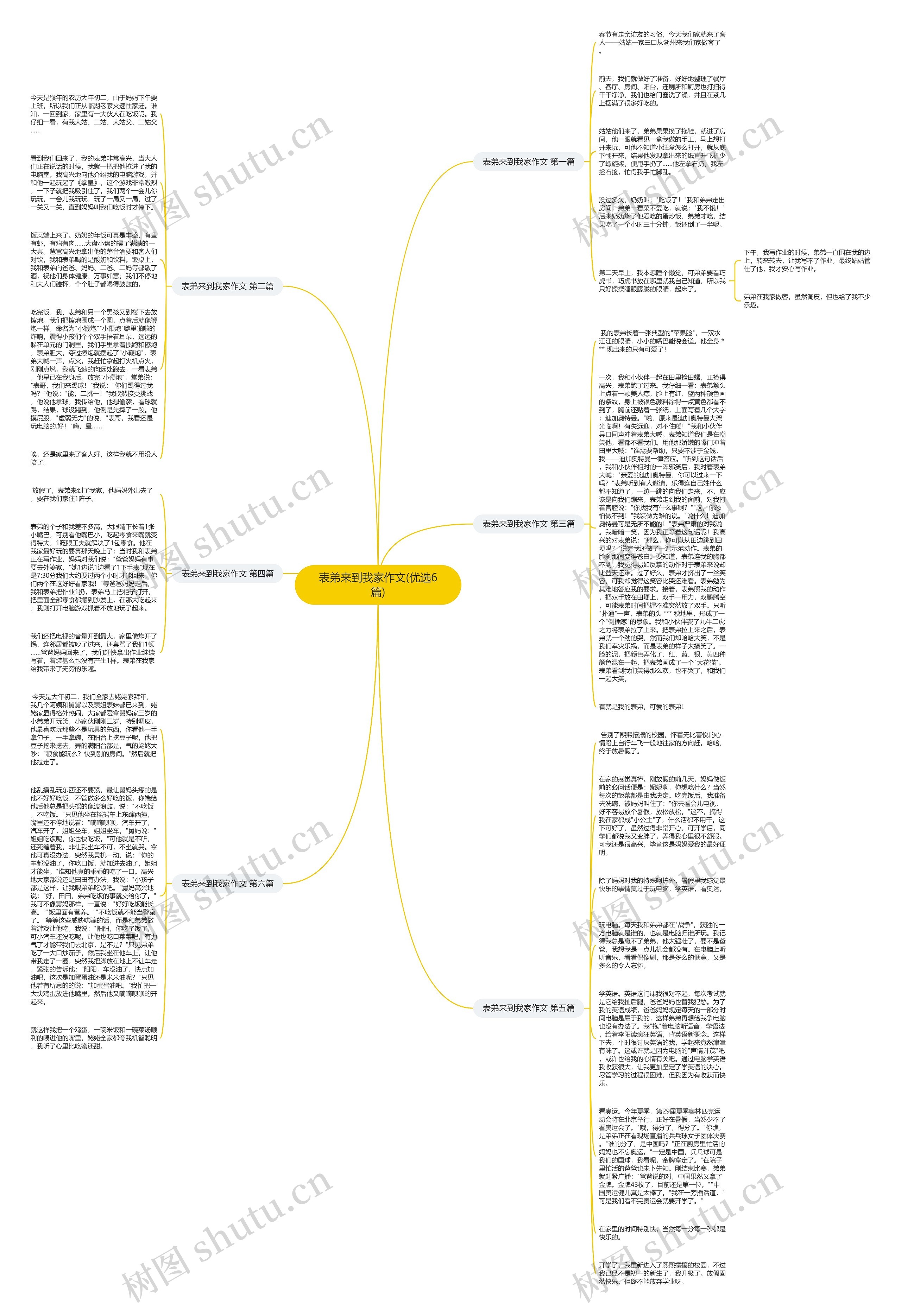 表弟来到我家作文(优选6篇)思维导图