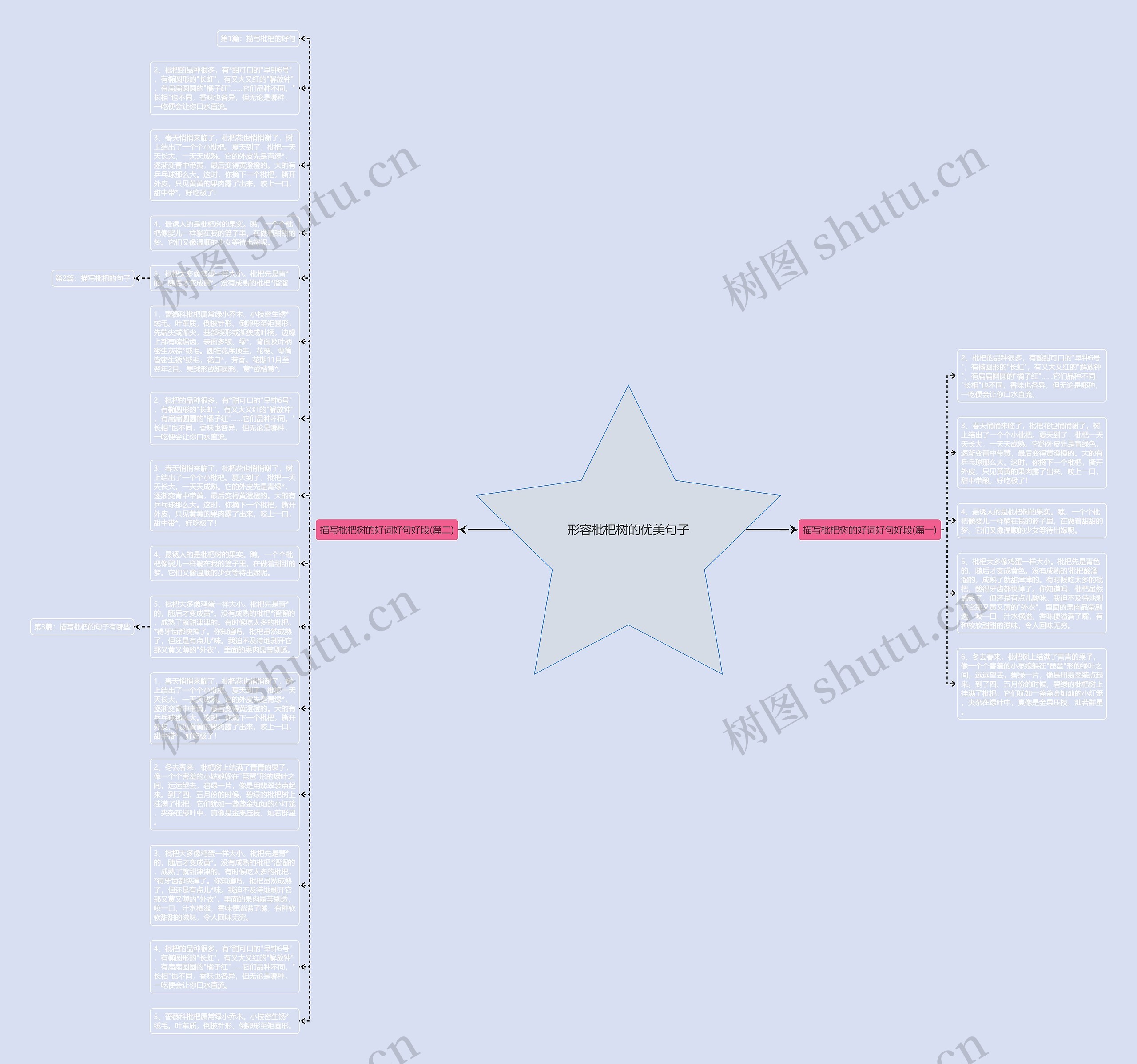 形容枇杷树的优美句子思维导图