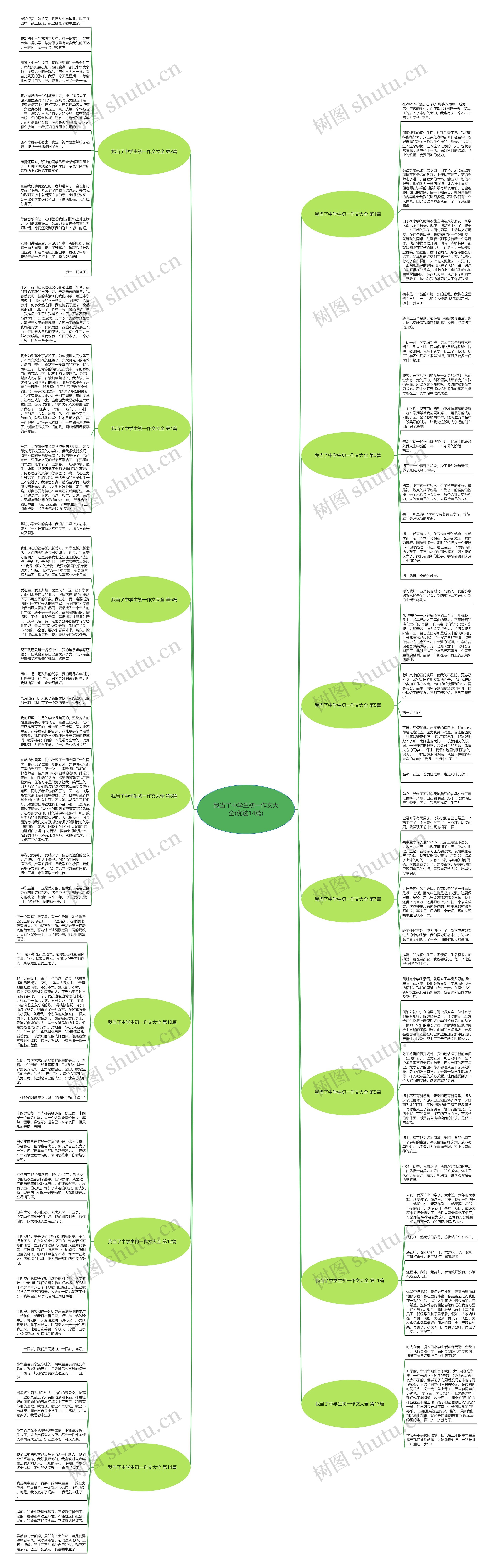 我当了中学生初一作文大全(优选14篇)思维导图
