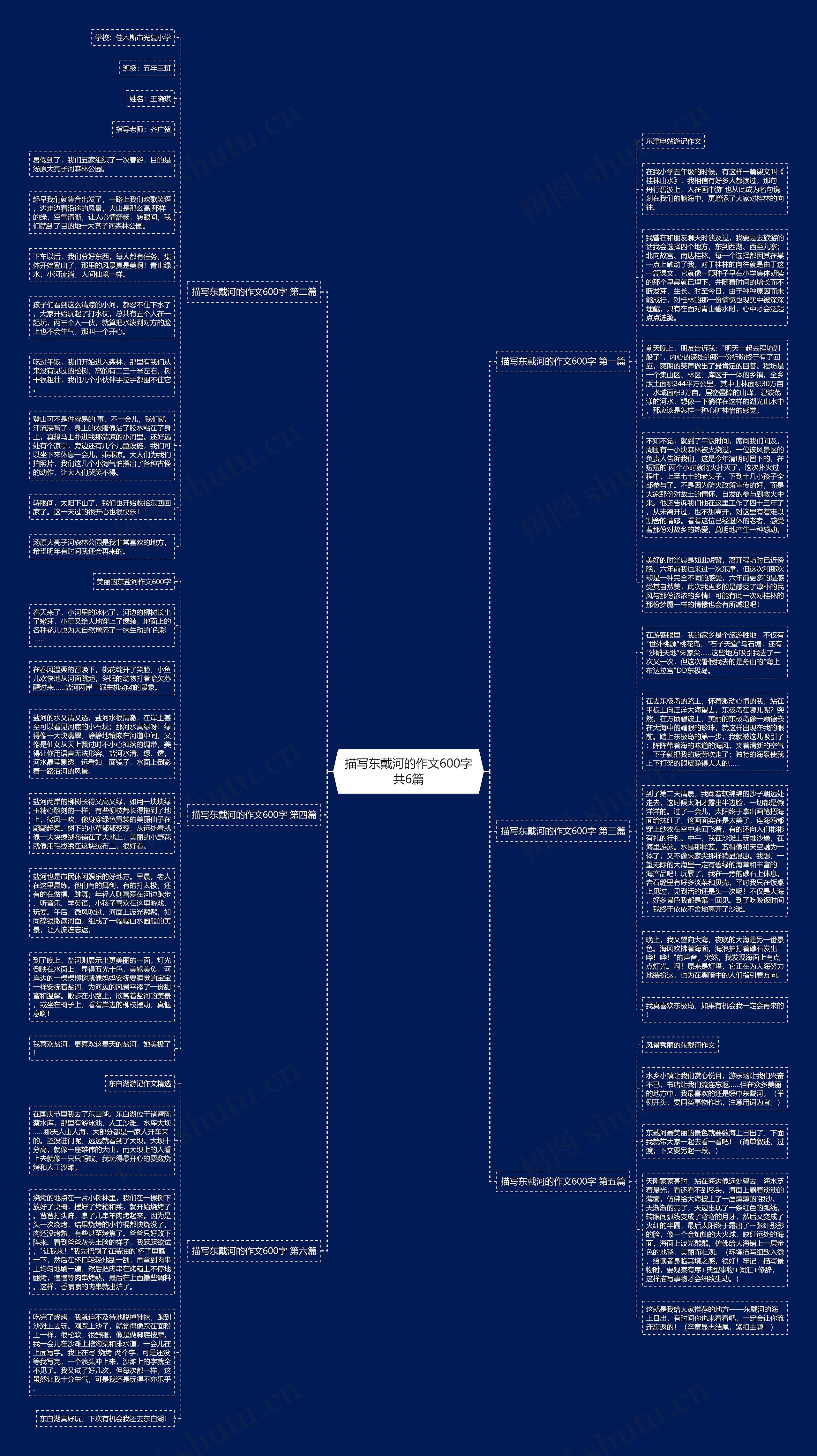 描写东戴河的作文600字共6篇思维导图