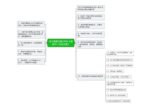 关于感恩文案100字【感恩节一句话文案】