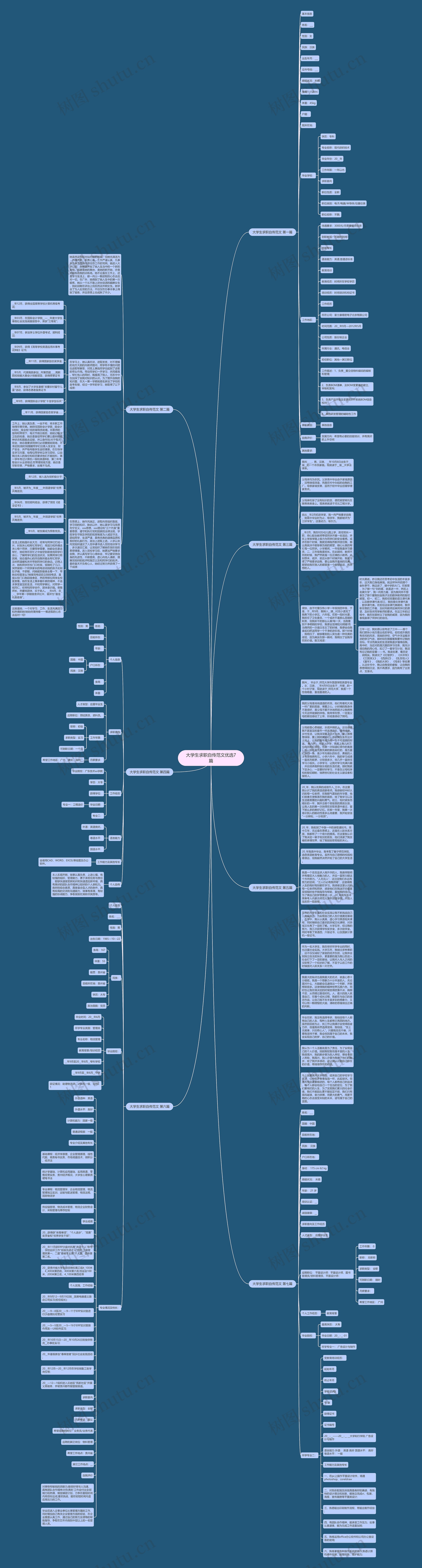 大学生求职自传范文优选7篇思维导图