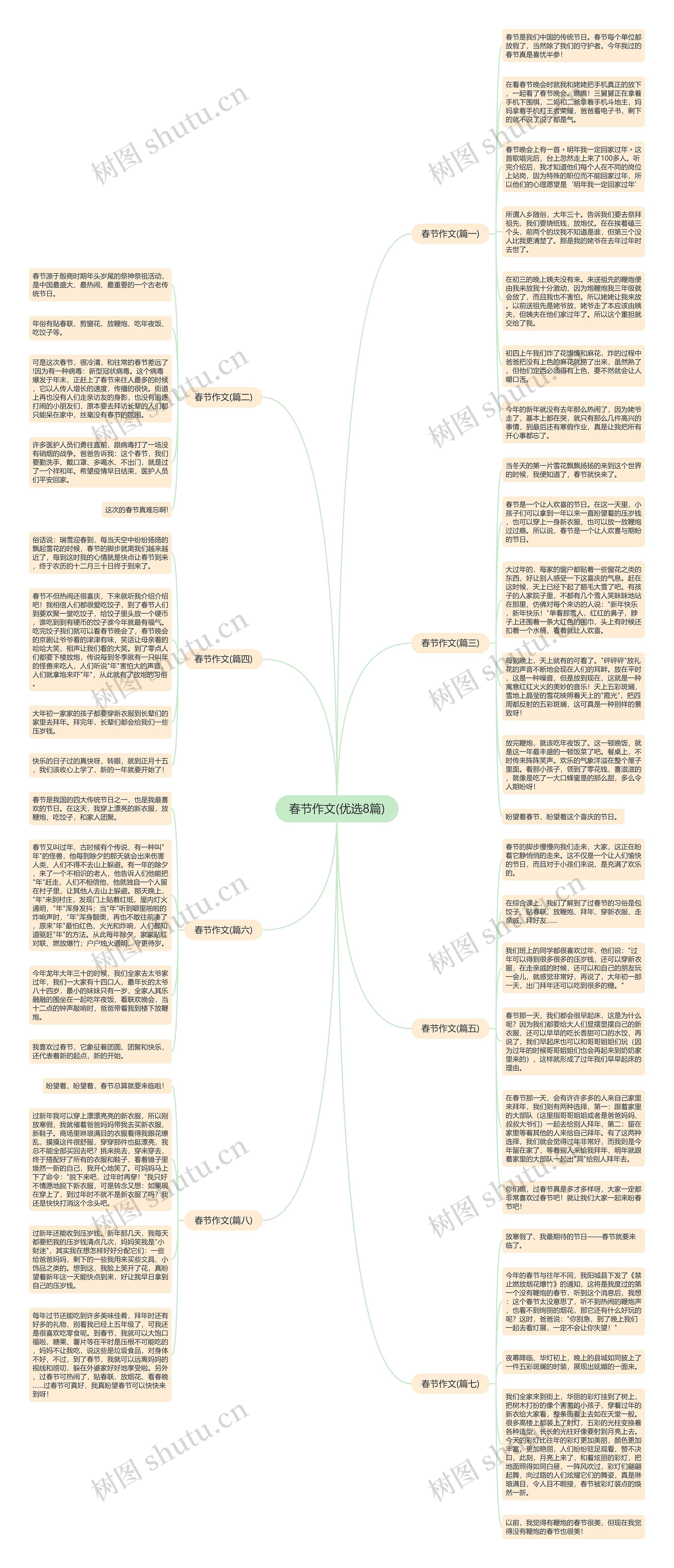 春节作文(优选8篇)思维导图