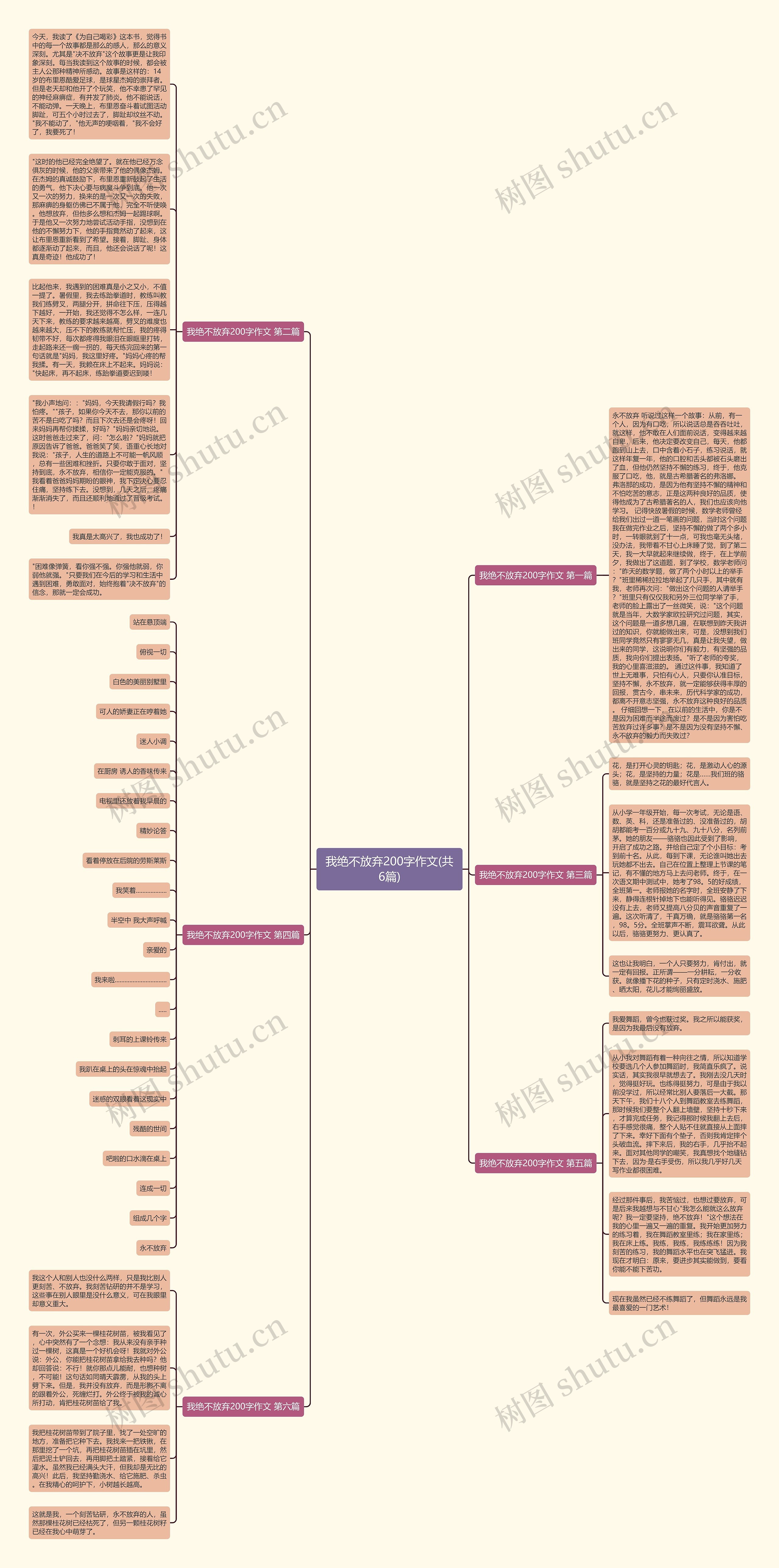 我绝不放弃200字作文(共6篇)思维导图
