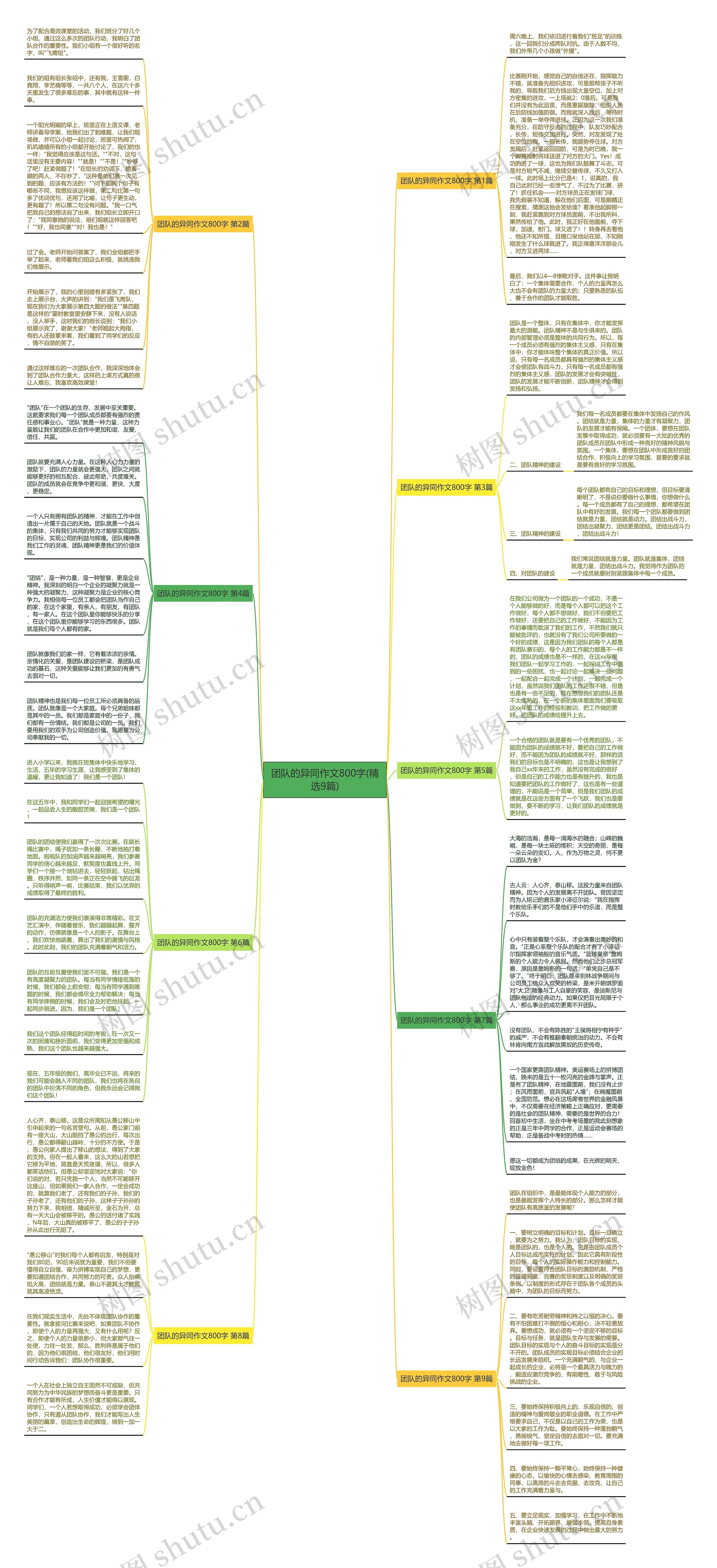 团队的异同作文800字(精选9篇)思维导图