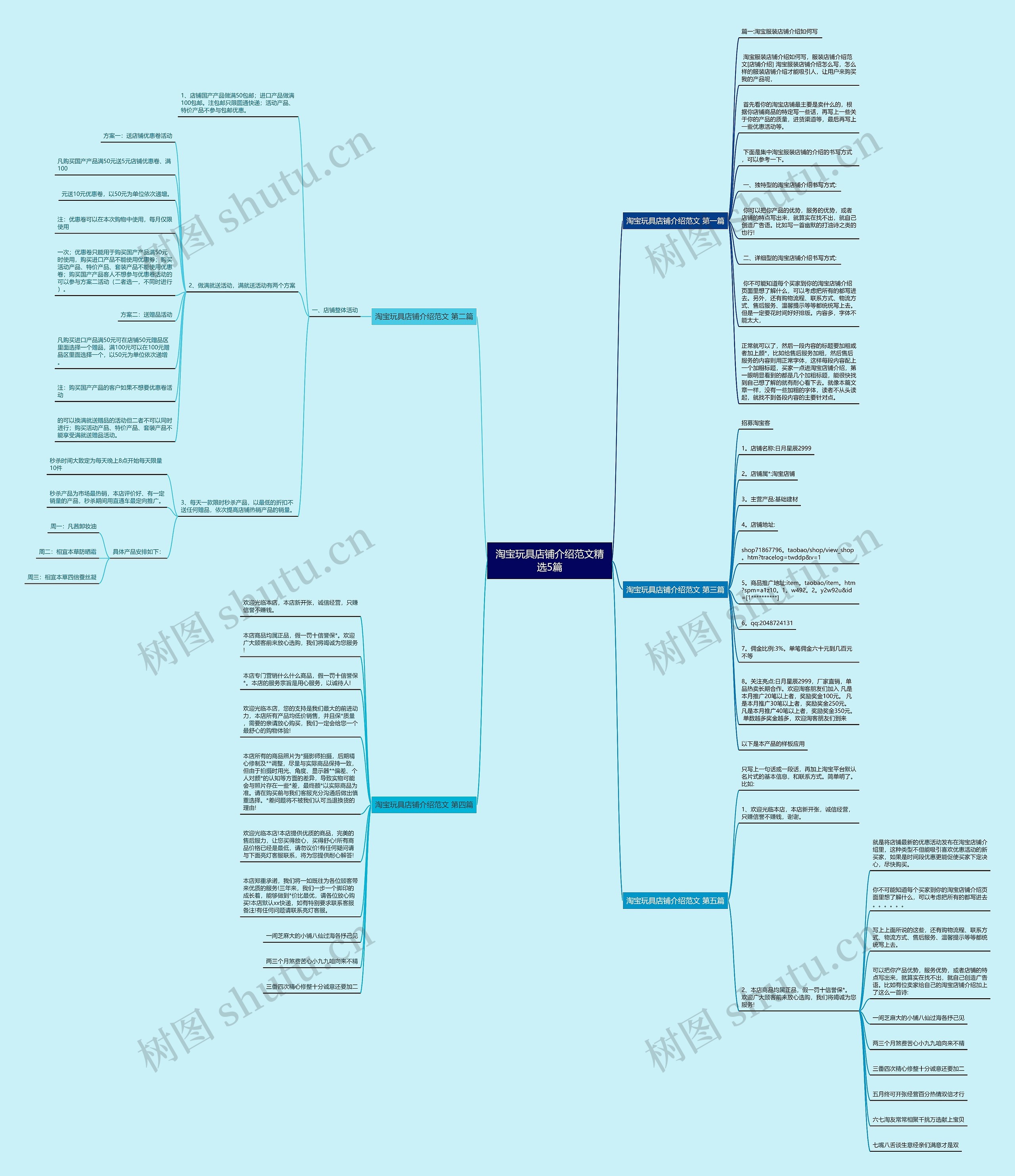 淘宝玩具店铺介绍范文精选5篇思维导图