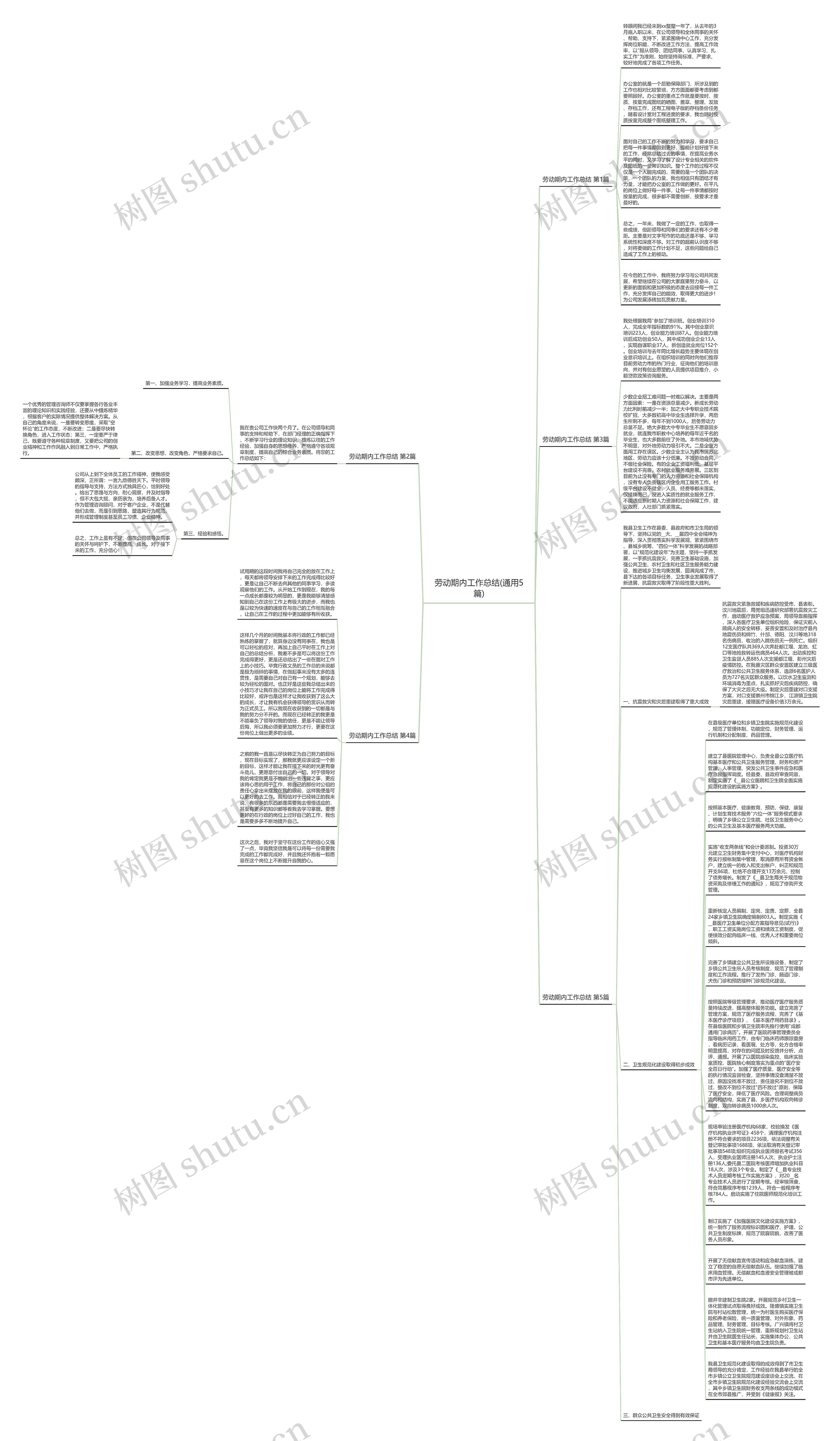 劳动期内工作总结(通用5篇)思维导图