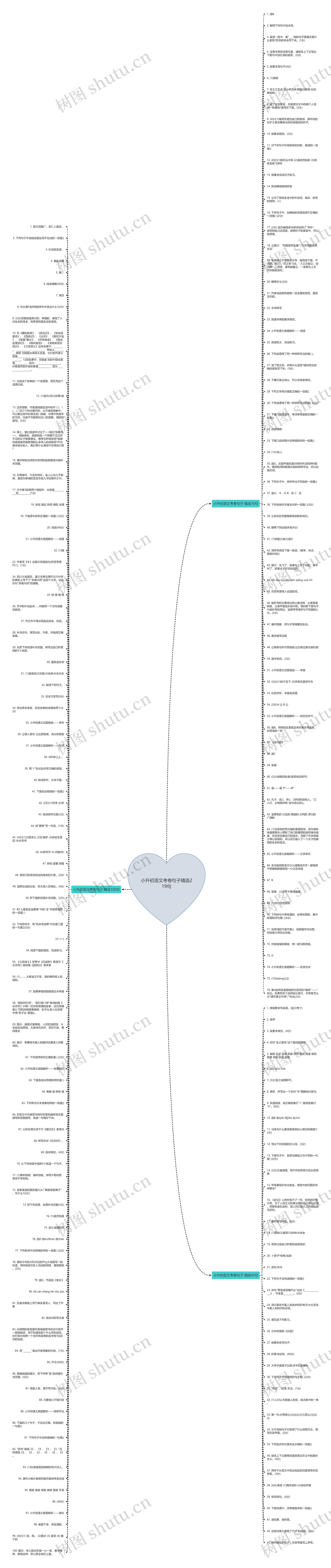 小升初语文考卷句子精选219句思维导图