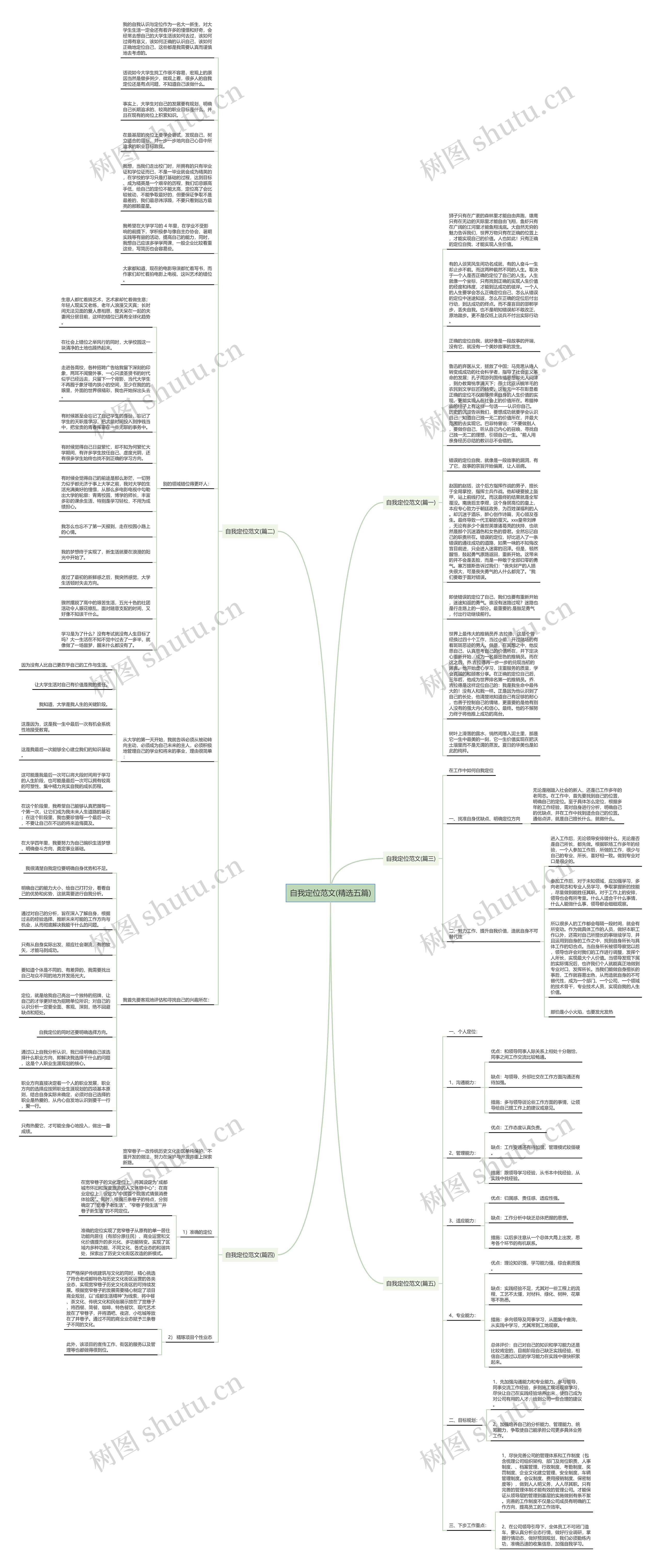 自我定位范文(精选五篇)思维导图