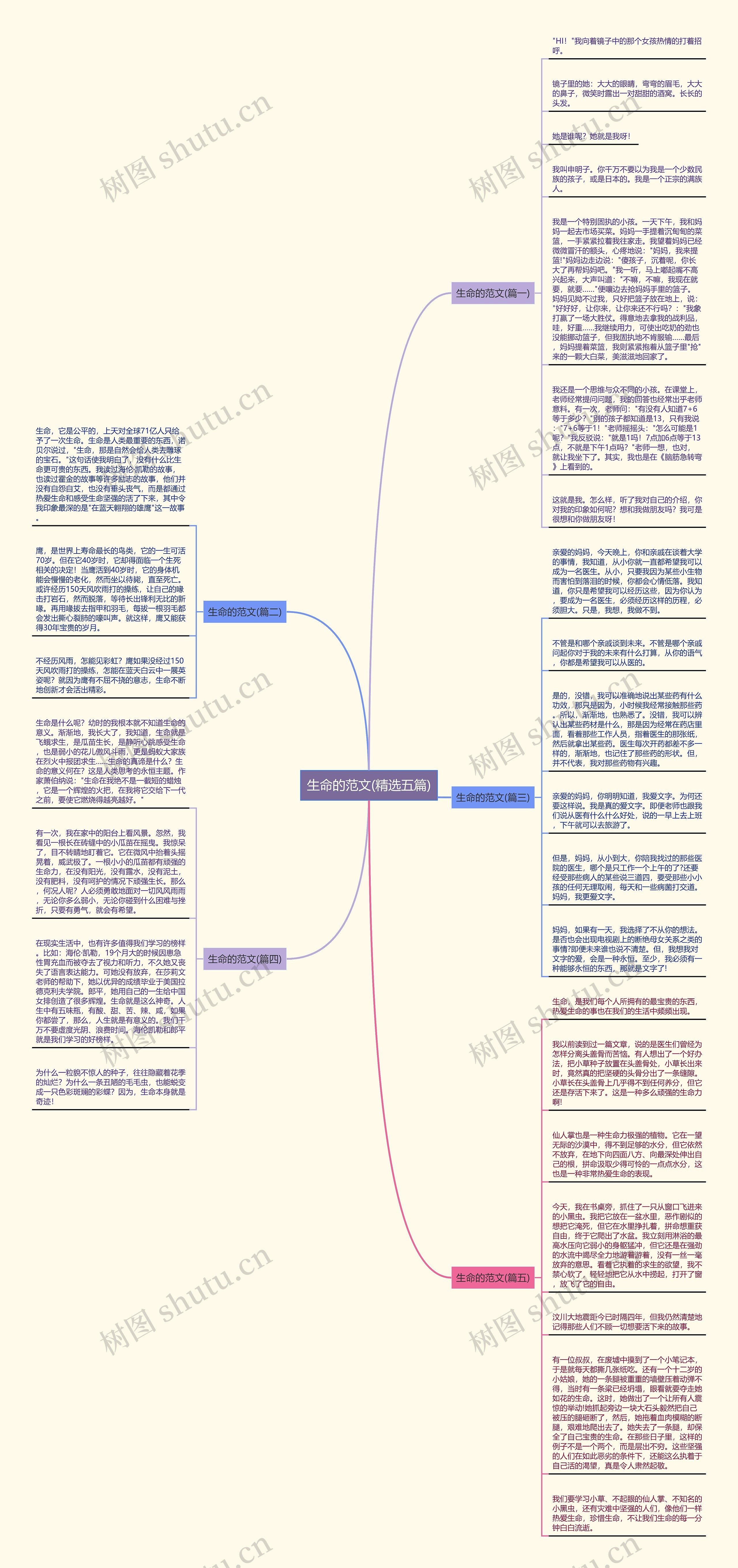 生命的范文(精选五篇)思维导图