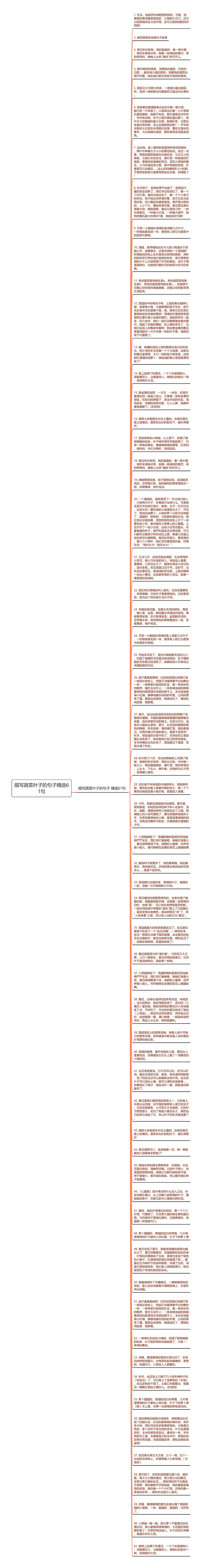 描写蔬菜叶子的句子精选61句