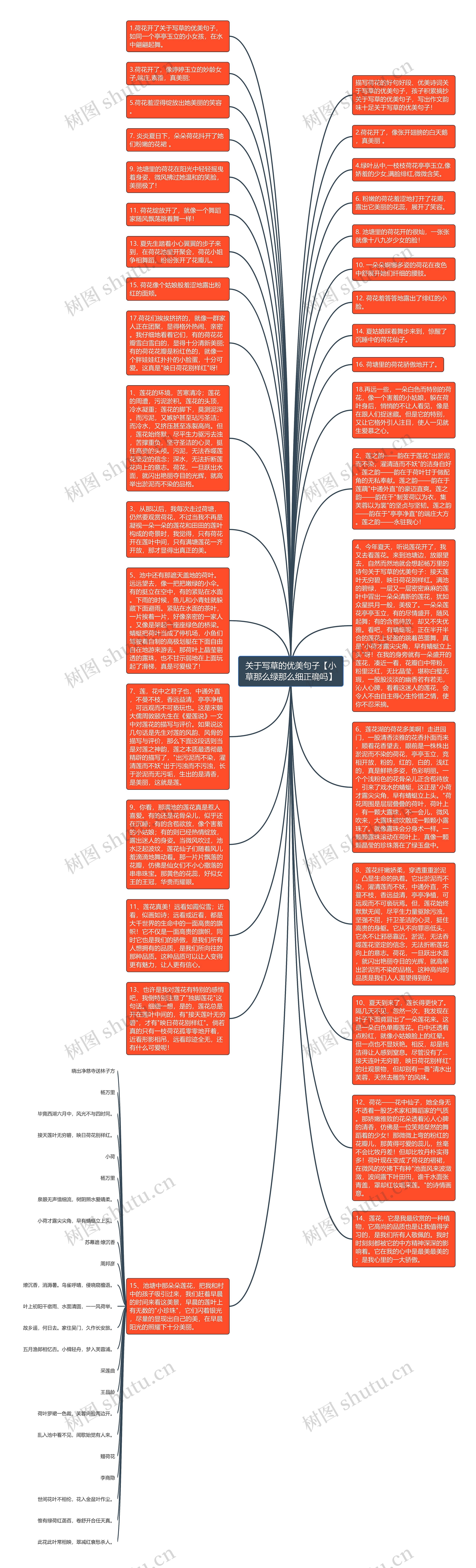 关于写草的优美句子【小草那么绿那么细正确吗】思维导图