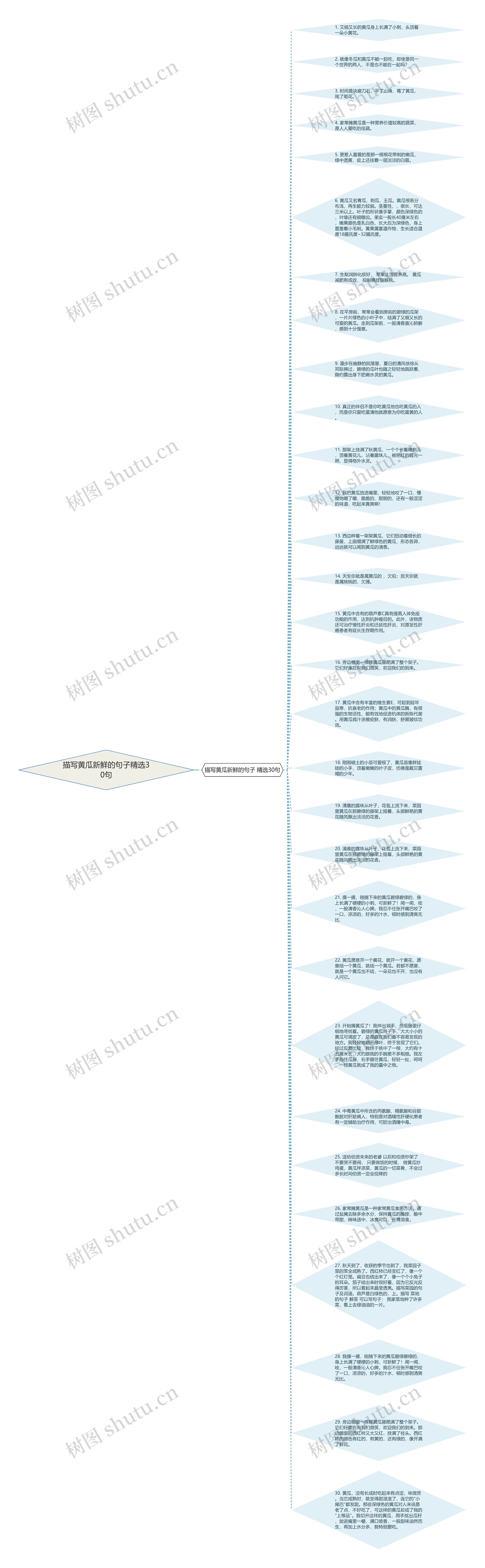 描写黄瓜新鲜的句子精选30句思维导图