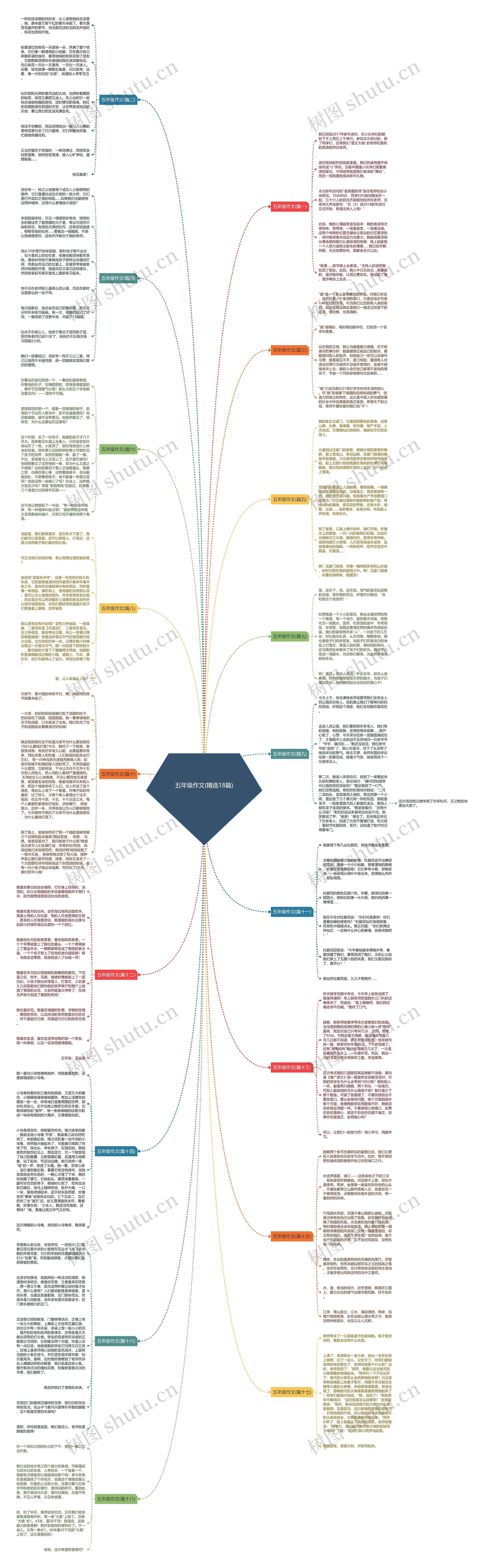 五年级作文(精选18篇)思维导图
