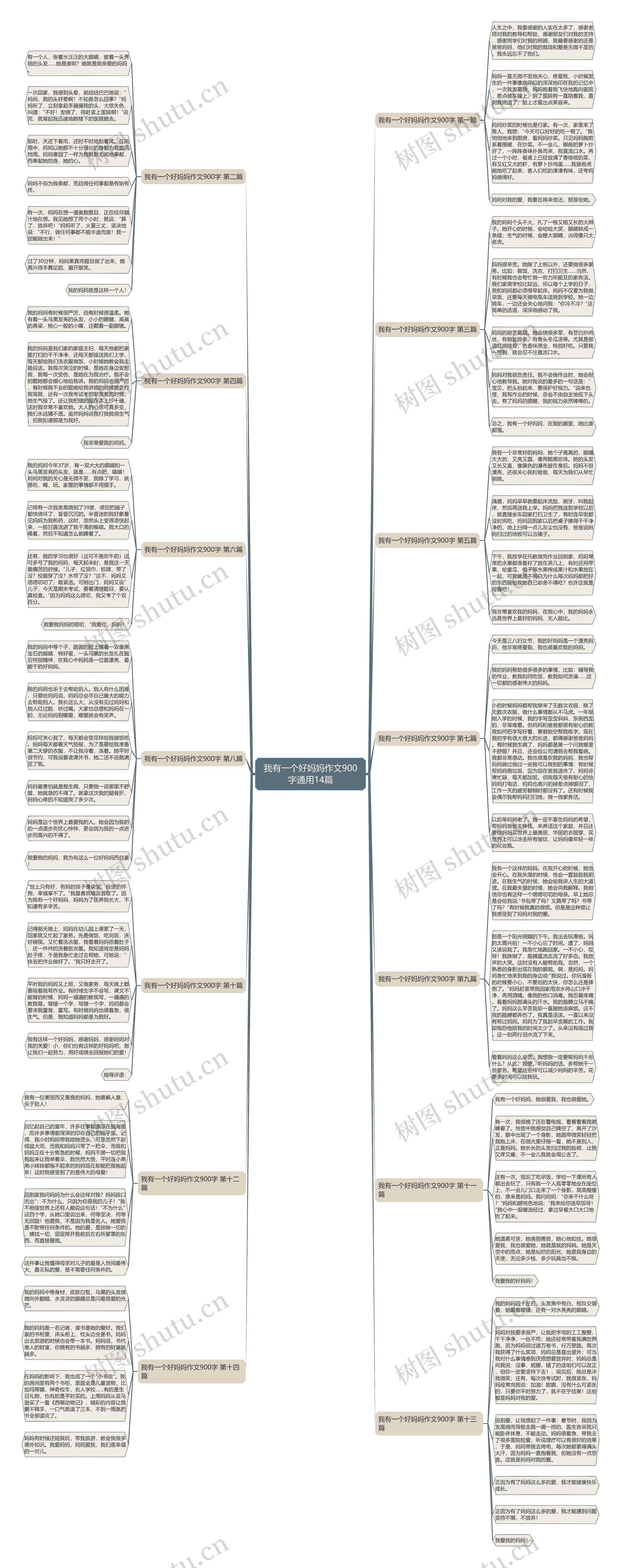 我有一个好妈妈作文900字通用14篇思维导图