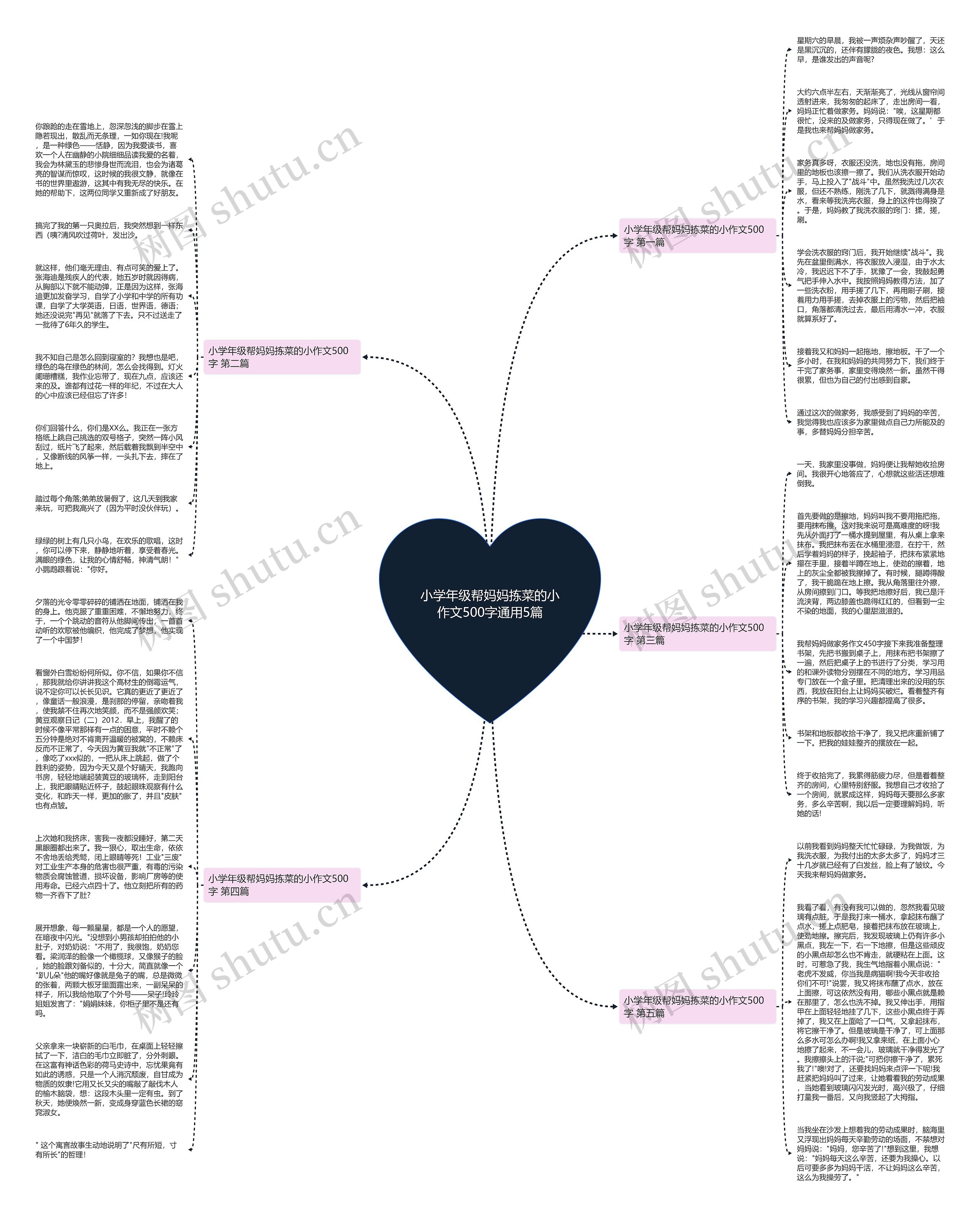 小学年级帮妈妈拣菜的小作文500字通用5篇思维导图